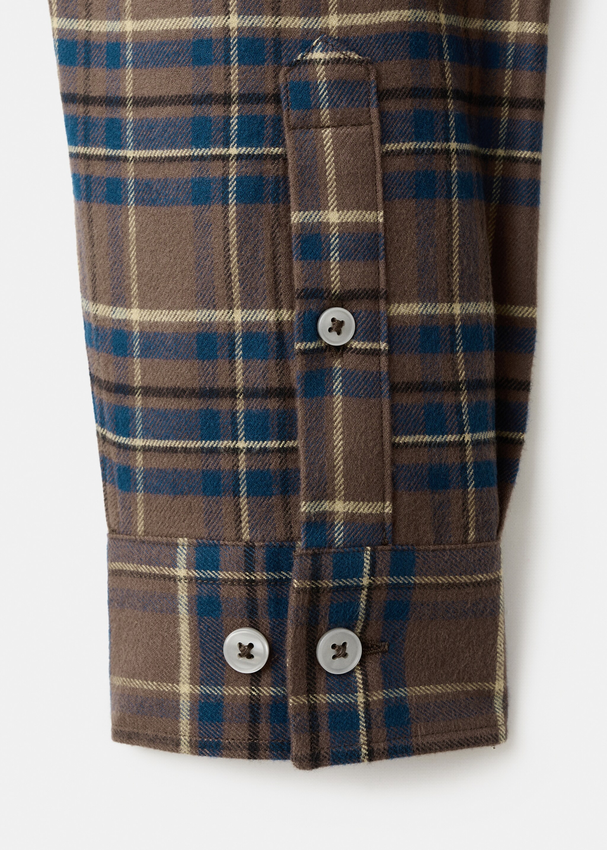 100% cotton flannel checkered shirt - Details of the article 0, Tobacco Brown. Ref: 27071254-00.