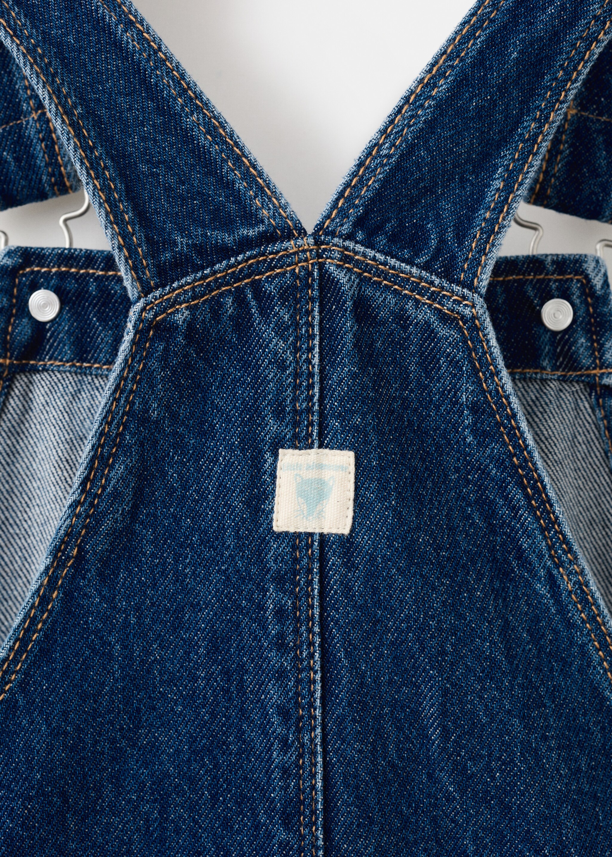 Denim cotton dungarees - Details of the article 0, Dark Blue. Ref: 27071257-00.