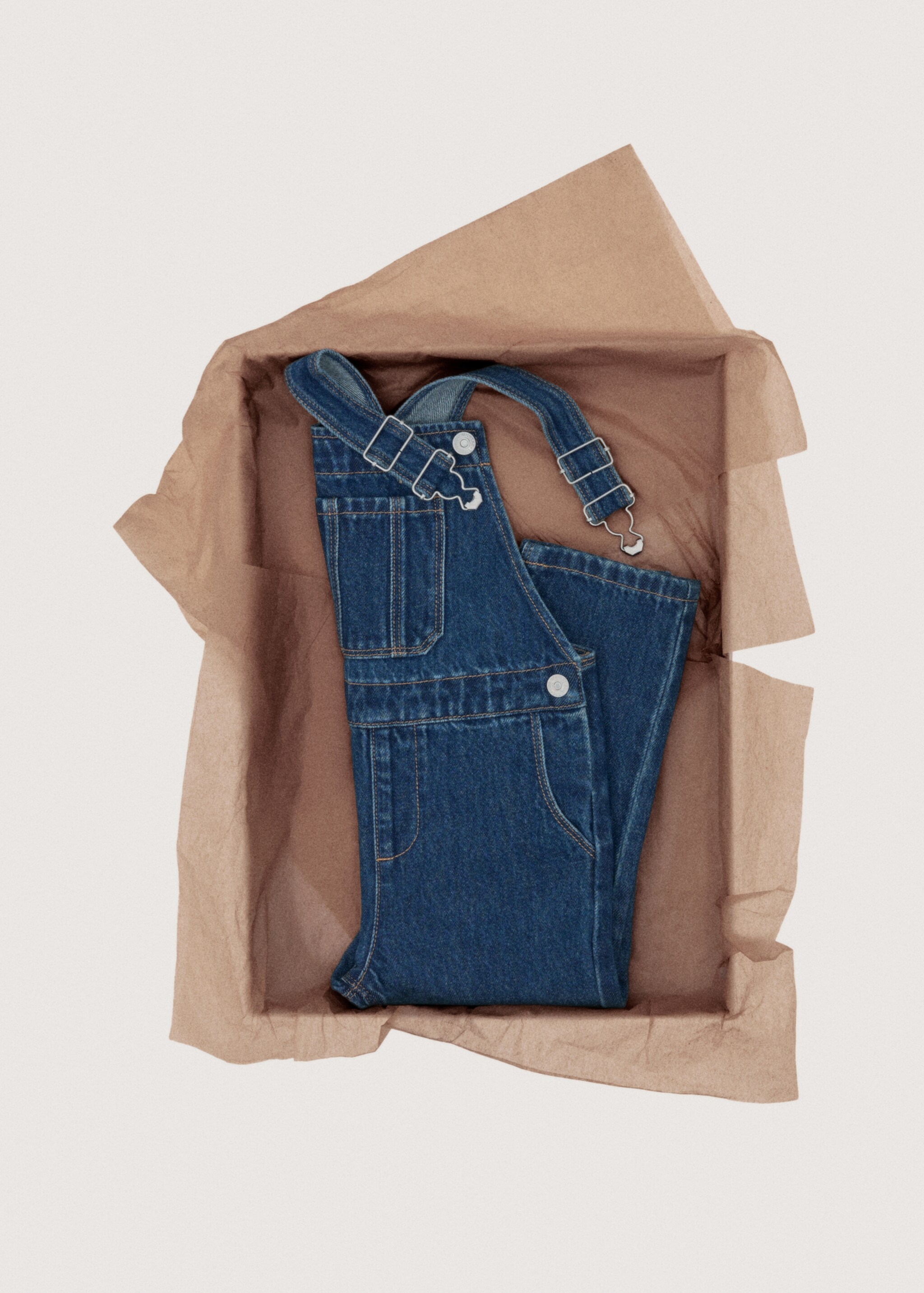 Denim cotton dungarees - Details of the article 7, Dark Blue. Ref: 27071257-00.