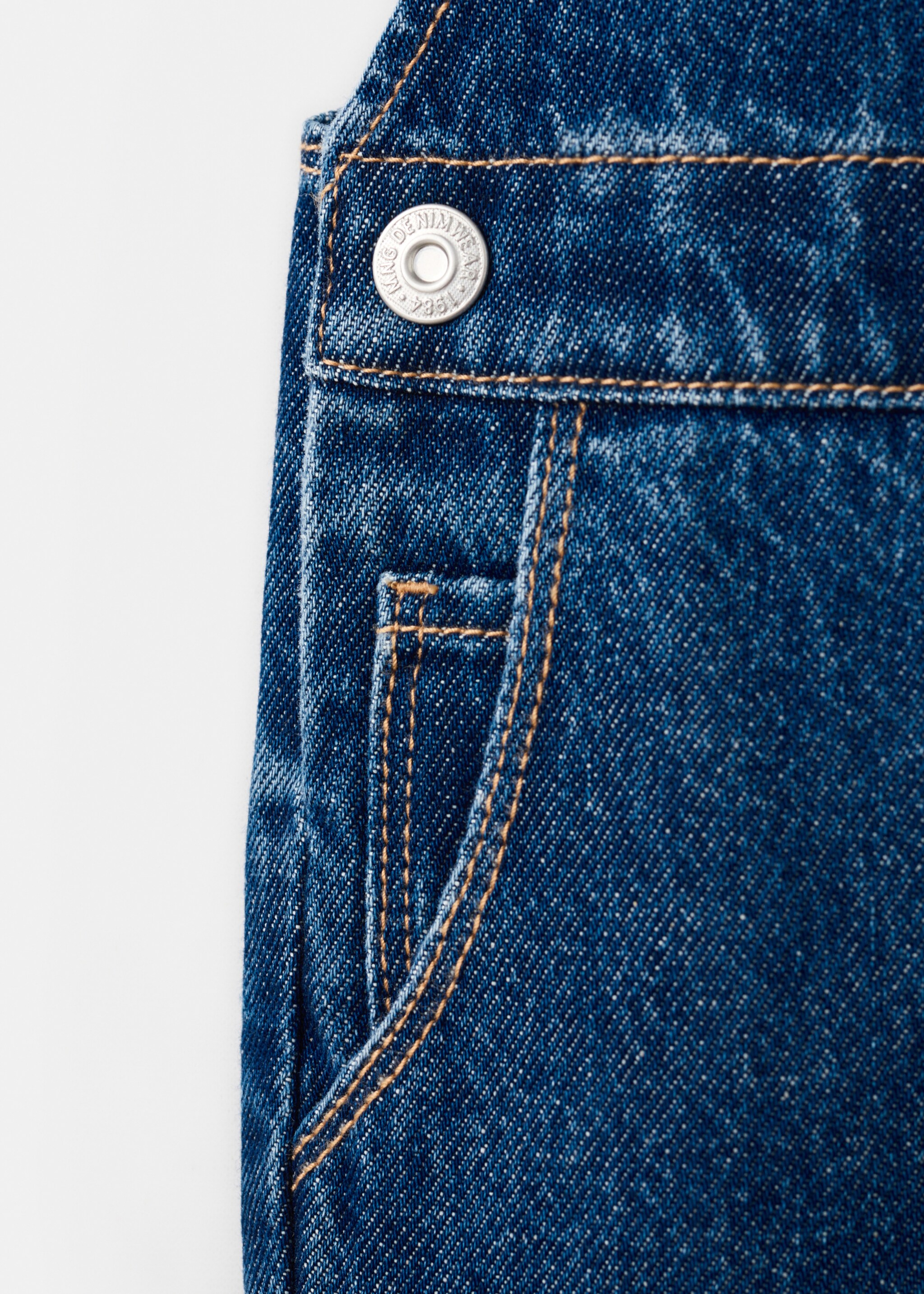 Denim cotton dungarees - Details of the article 8, Dark Blue. Ref: 27071257-00.