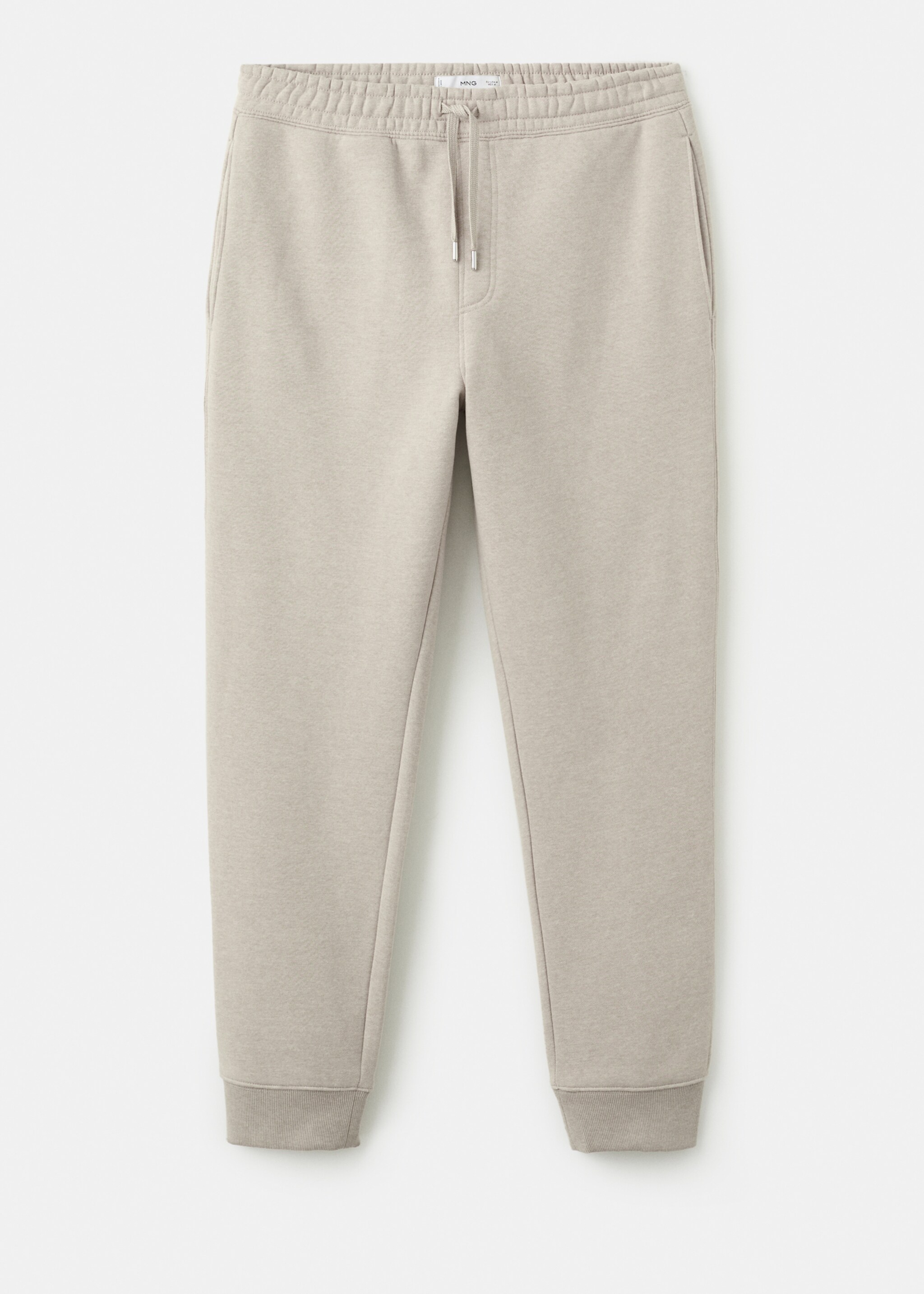 Cotton joggers with elastic waist - Article without model, Sand. Ref: 27071258-00.