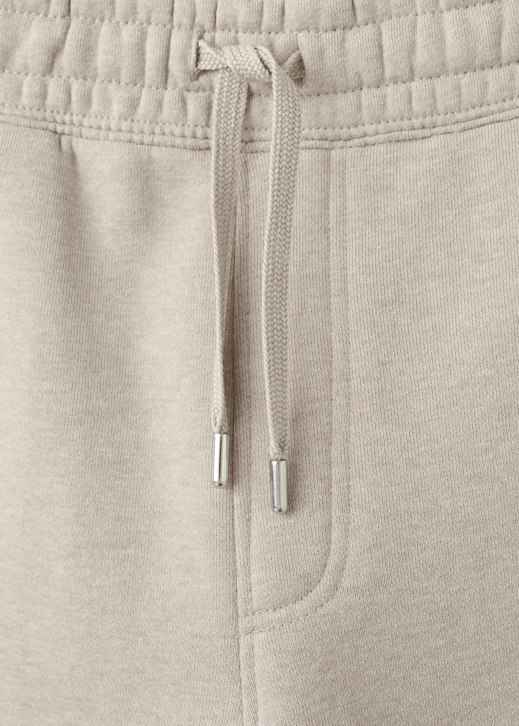 Cotton joggers with elastic waist - Details of the article 0, Sand. Ref: 27071258-00.