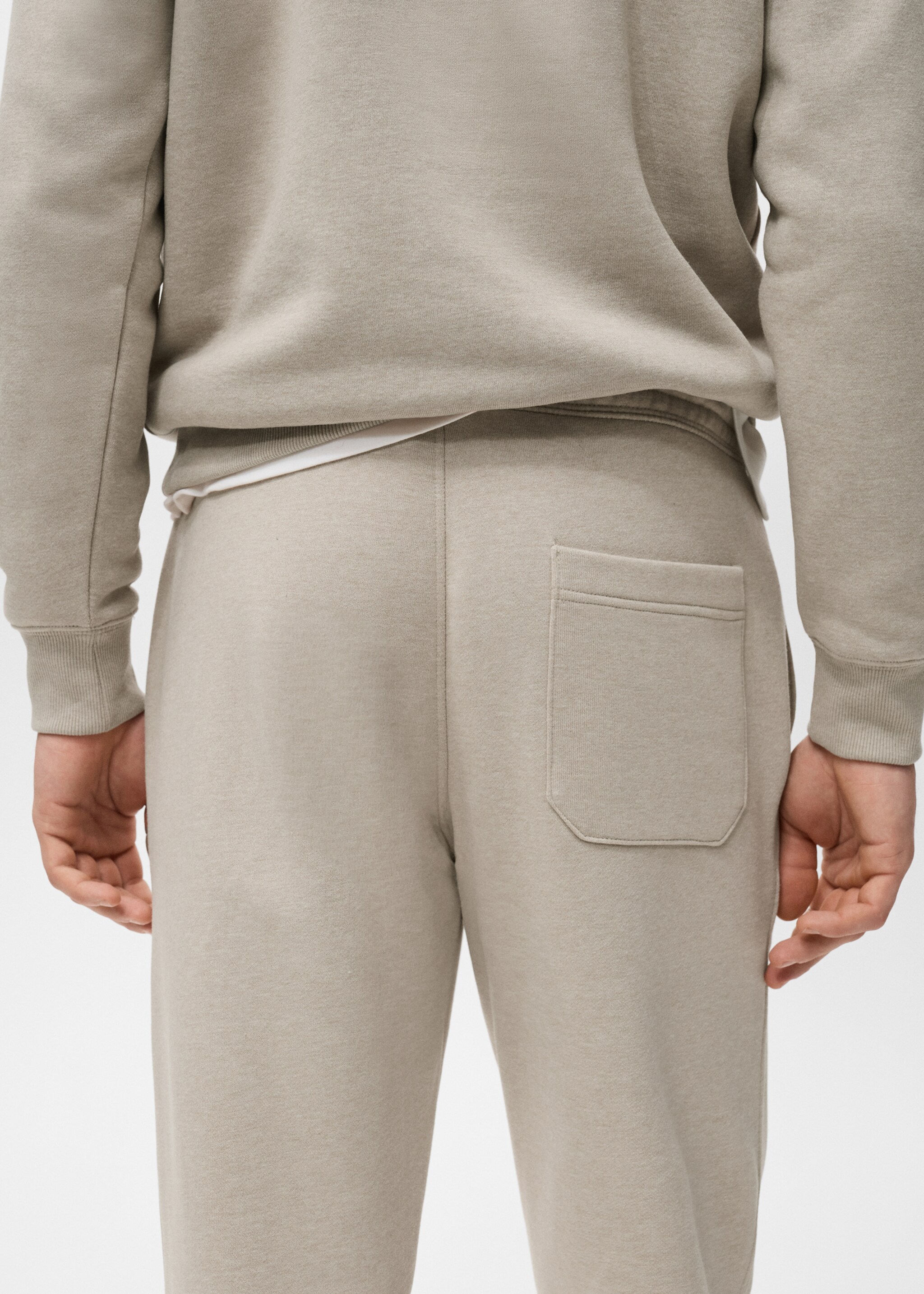 Cotton joggers with elastic waist - Details of the article 6, Sand. Ref: 27071258-00.