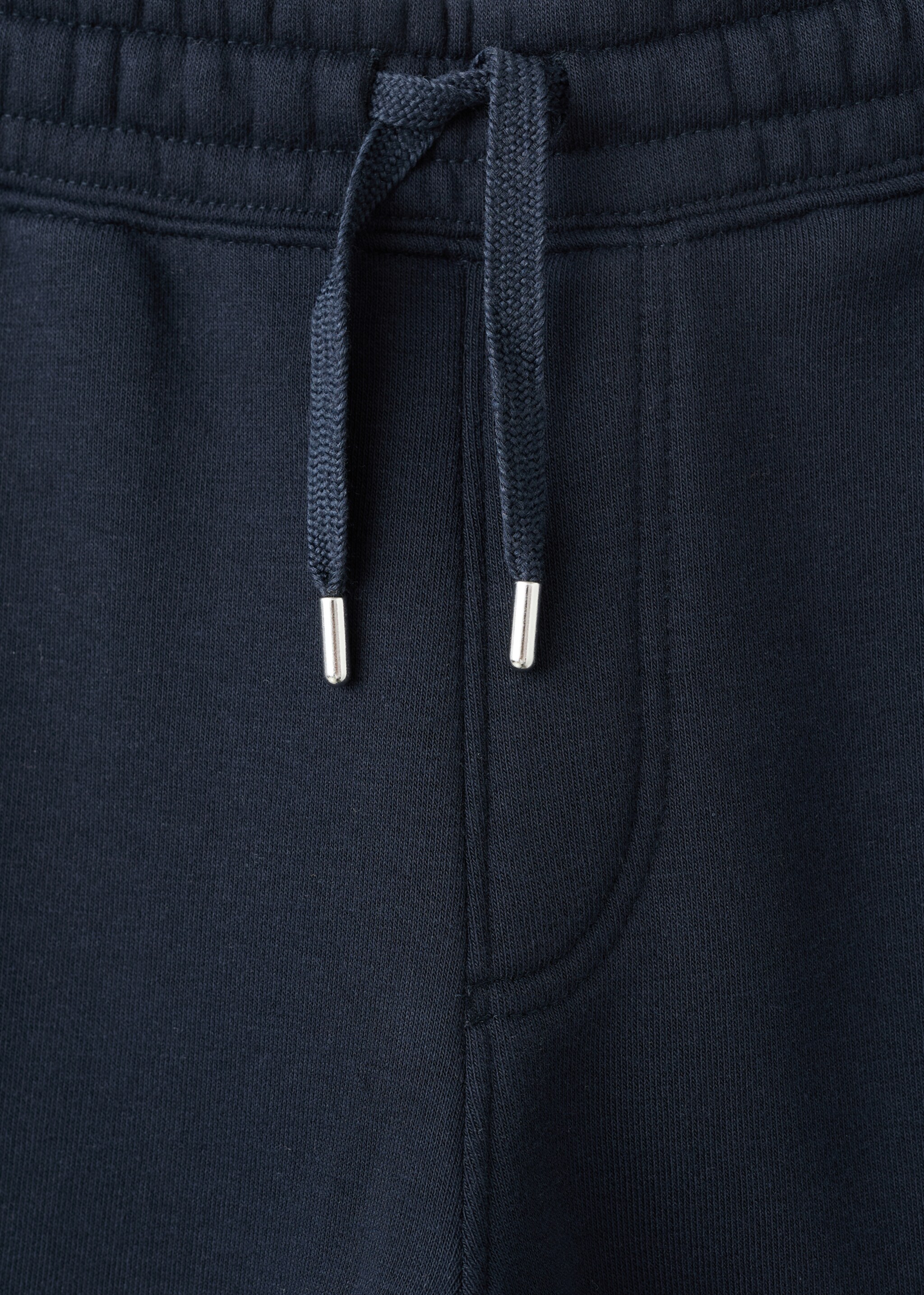 Cotton joggers with elastic waist - Details of the article 0, Navy. Ref: 27071258-00.