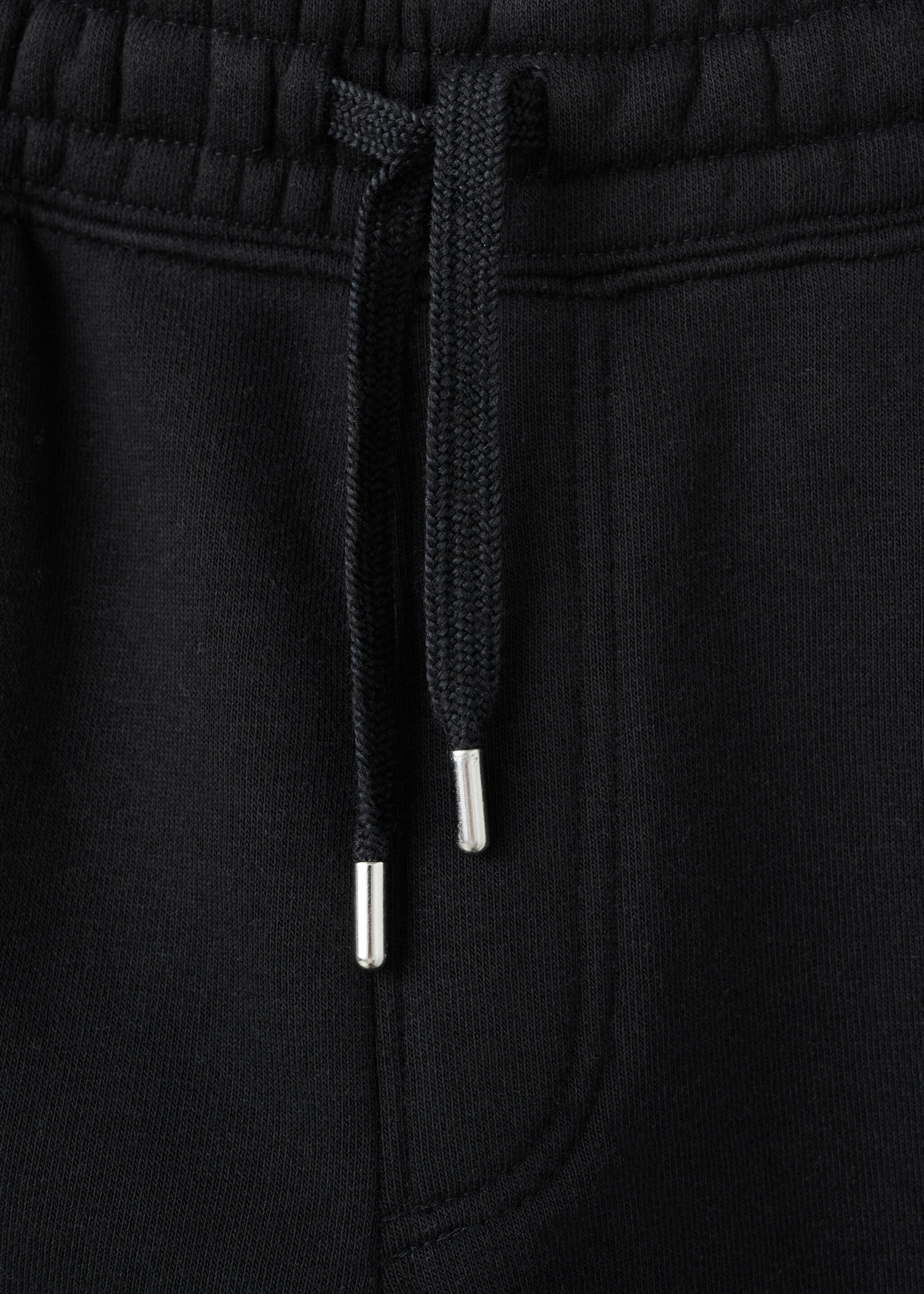 Cotton joggers with elastic waist - Details of the article 0, Black. Ref: 27071258-00.