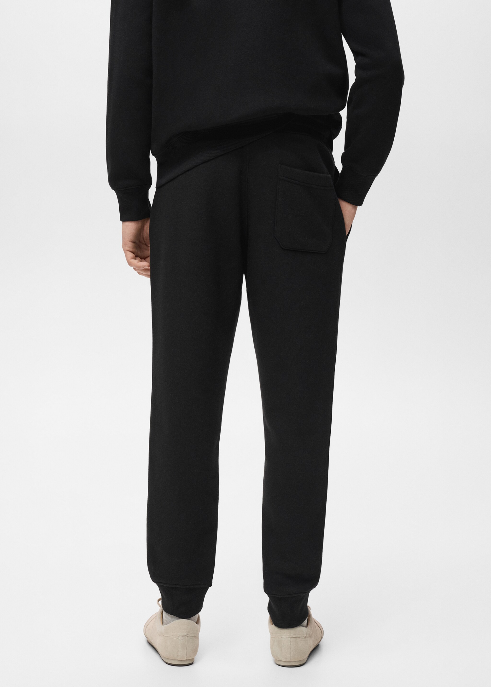 Cotton joggers with elastic waist - Reverse of the article, Black. Ref: 27071258-00.
