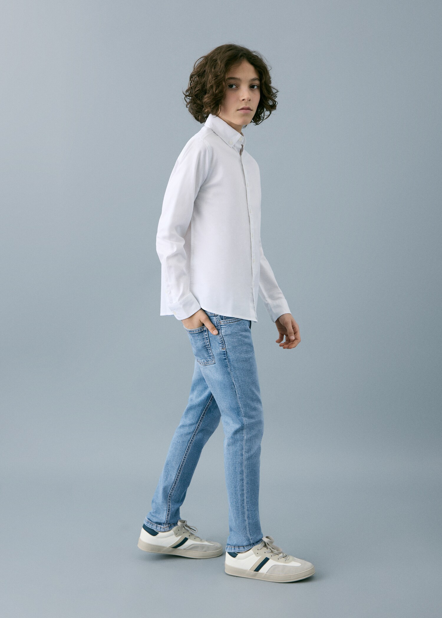 Mid-rise slim-fit jeans - Medium plane