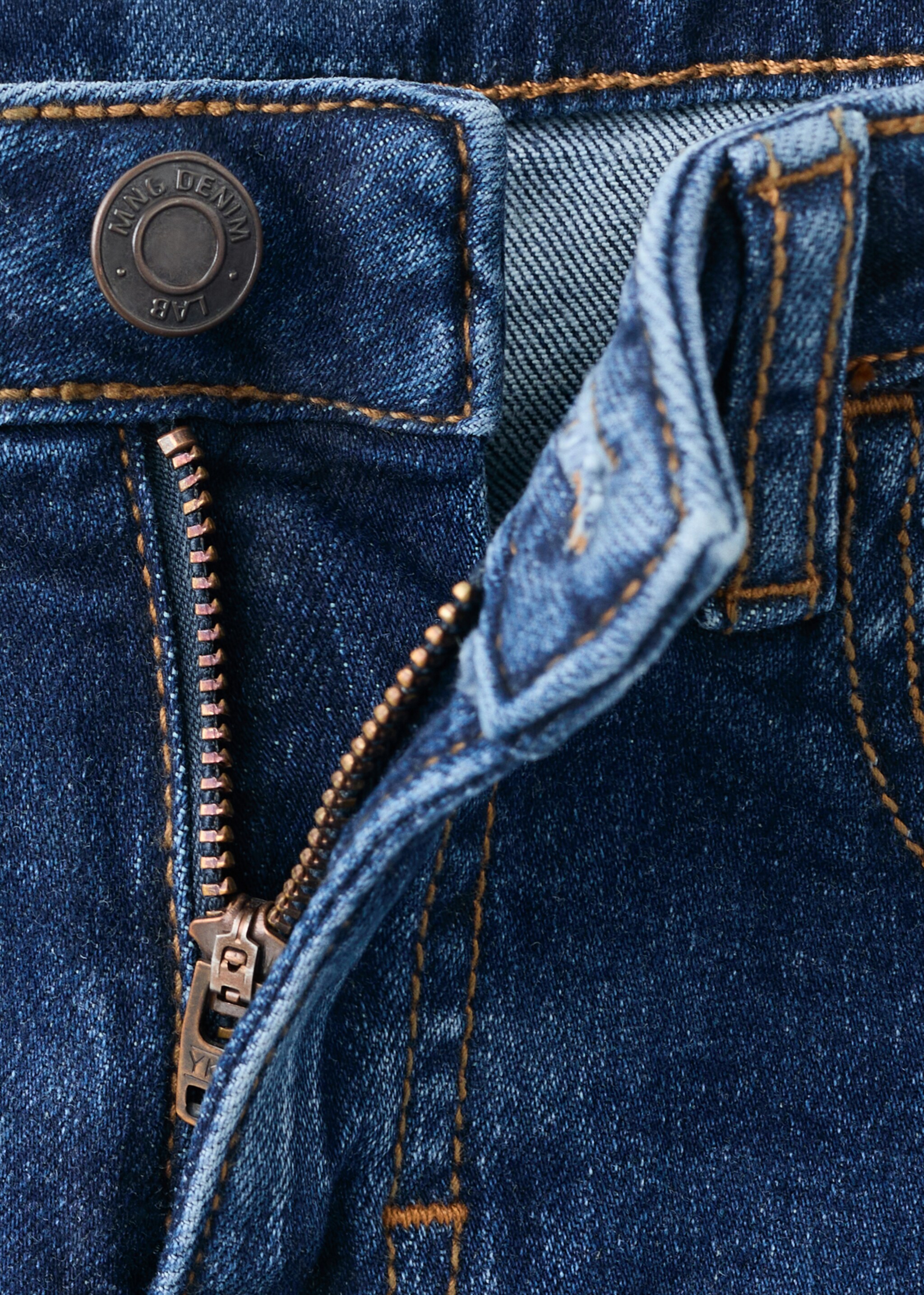 Mid-rise slim-fit jeans - Details of the article 8, Dark Blue. Ref: 27071259-00.