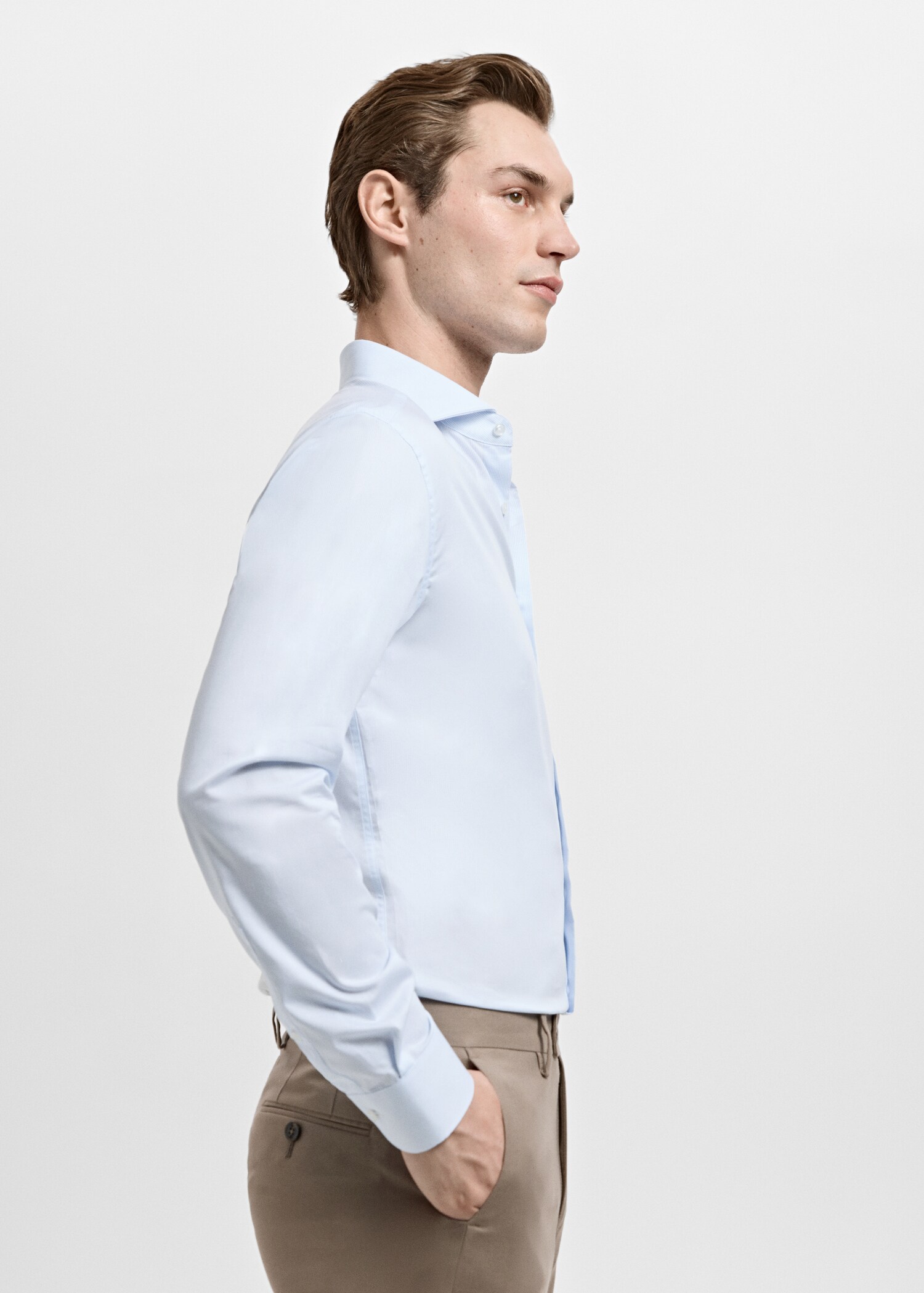 Πουκάμισο slim fit λεπτές ρίγες - Λεπτομέρεια του προϊόντος 2