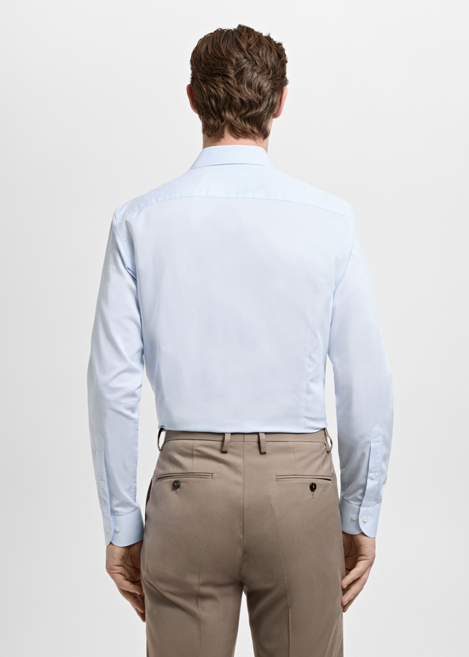 Πουκάμισο slim fit λεπτές ρίγες - Πίσω όψη προϊόντος