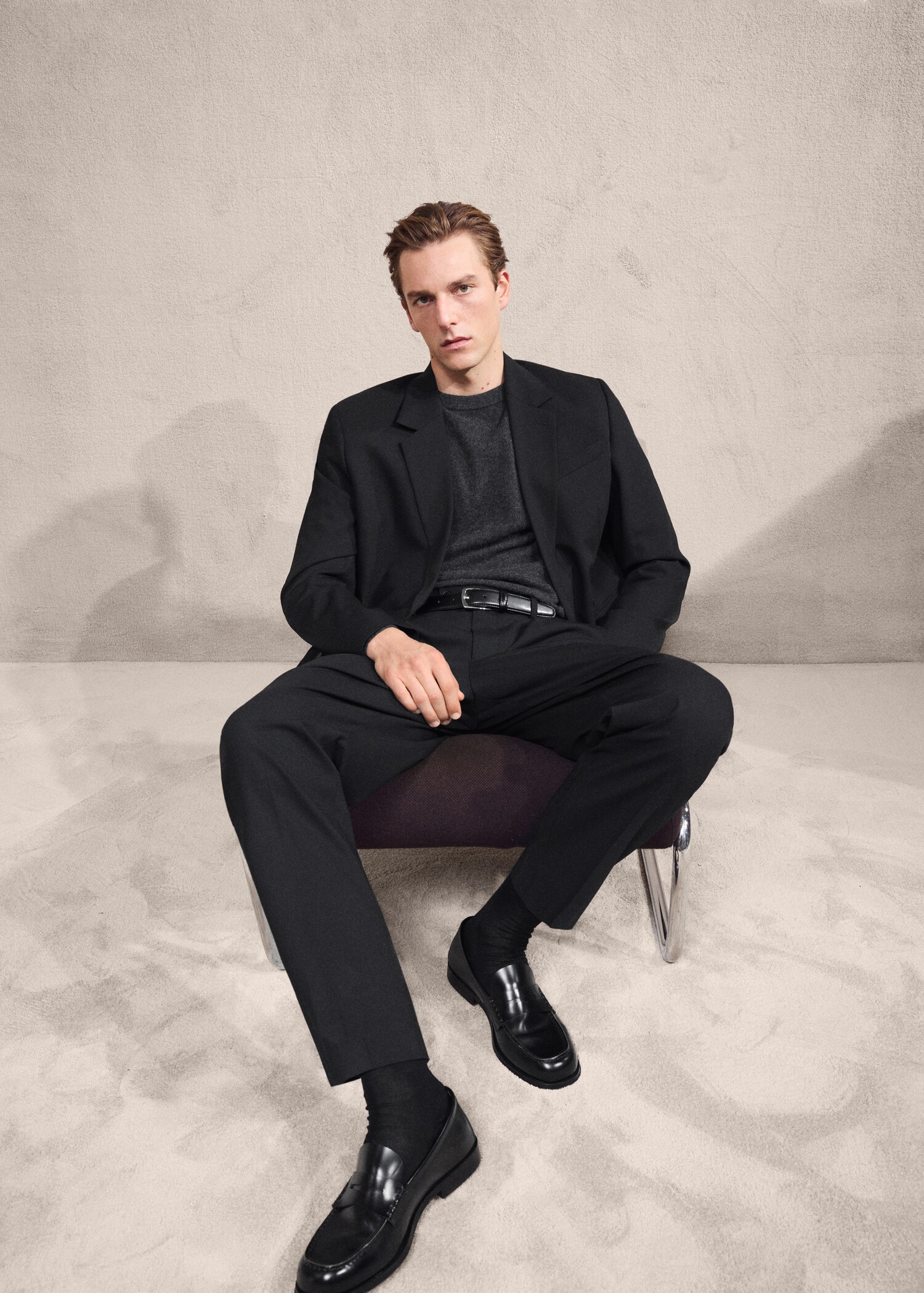 بليزر بوسطن بدلة بقصة متوسطة بطبقتين متداخلتين - تفاصيل المنتج 5