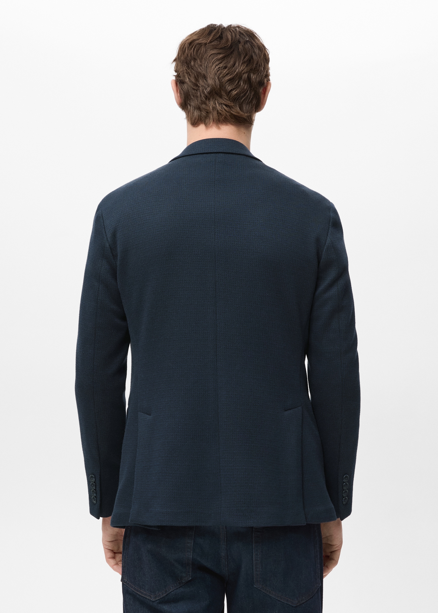 Slim fit microstructure blazer - Reverse of the article