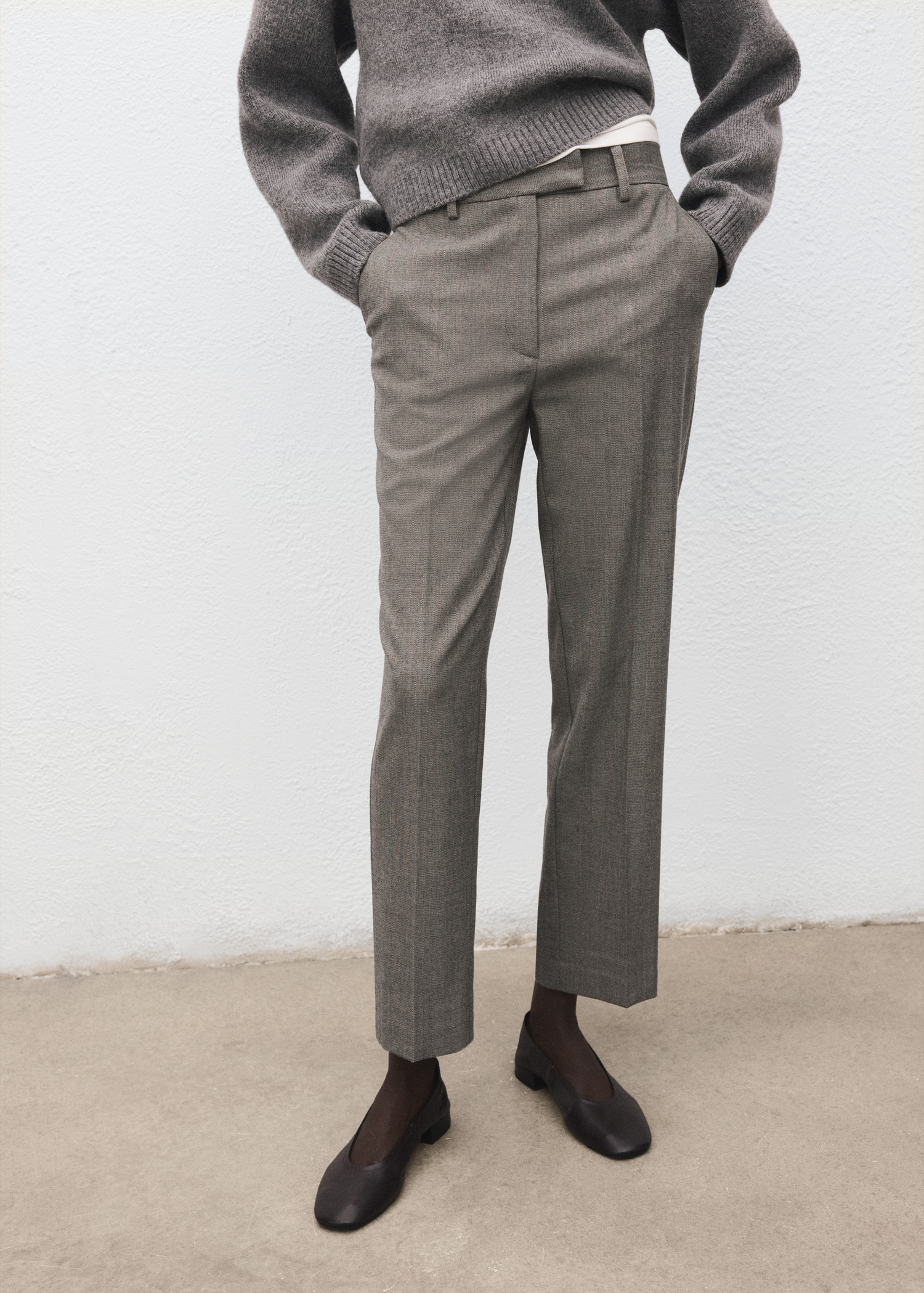 Slim Cropped Pinstripe Trousers