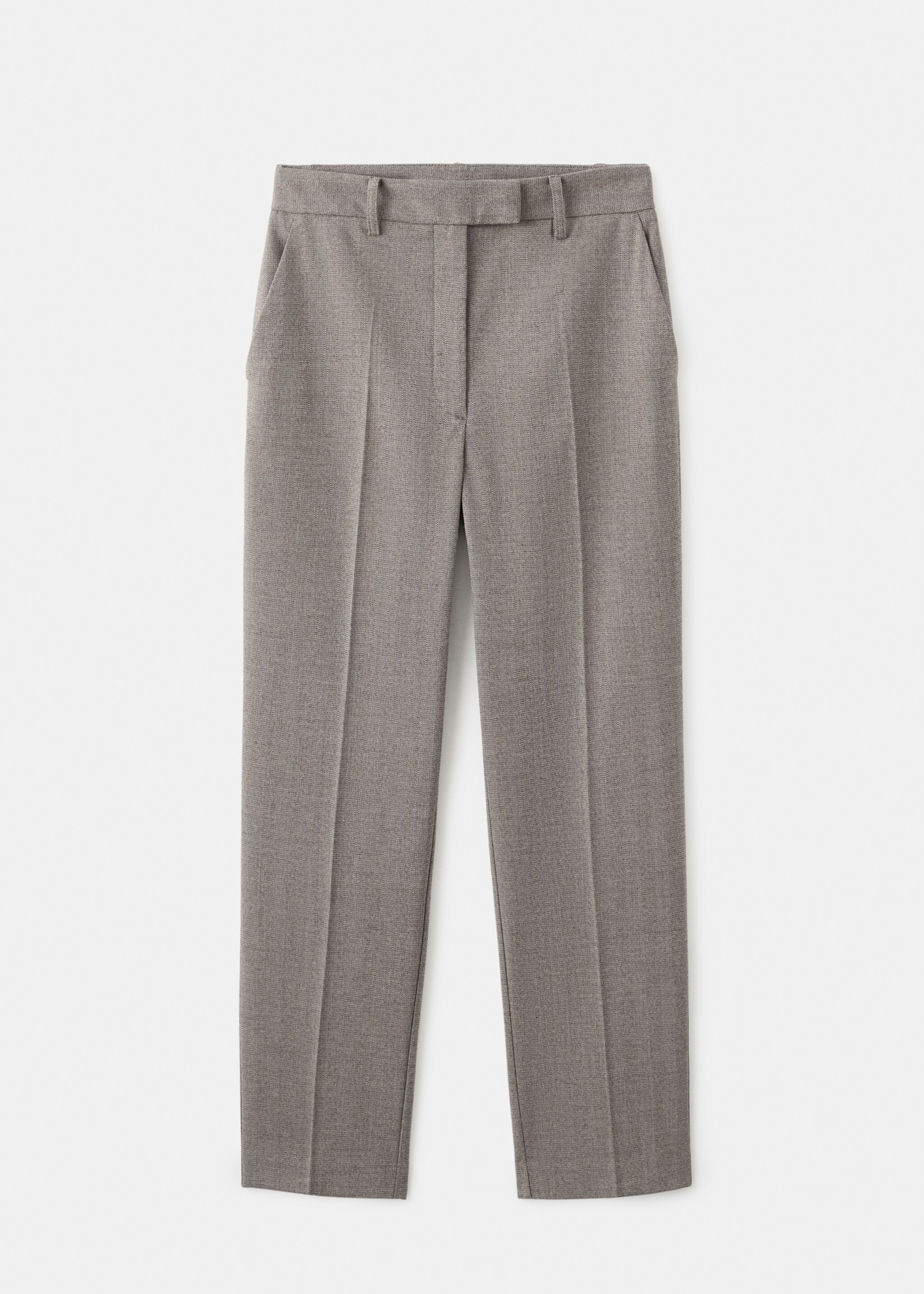 Slim cropped pinstripe trousers - Article without model, Light Heather Grey. Ref: 27071264-00.