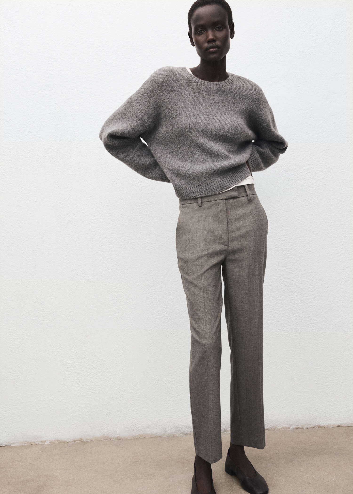 Slim Cropped Pinstripe Trousers