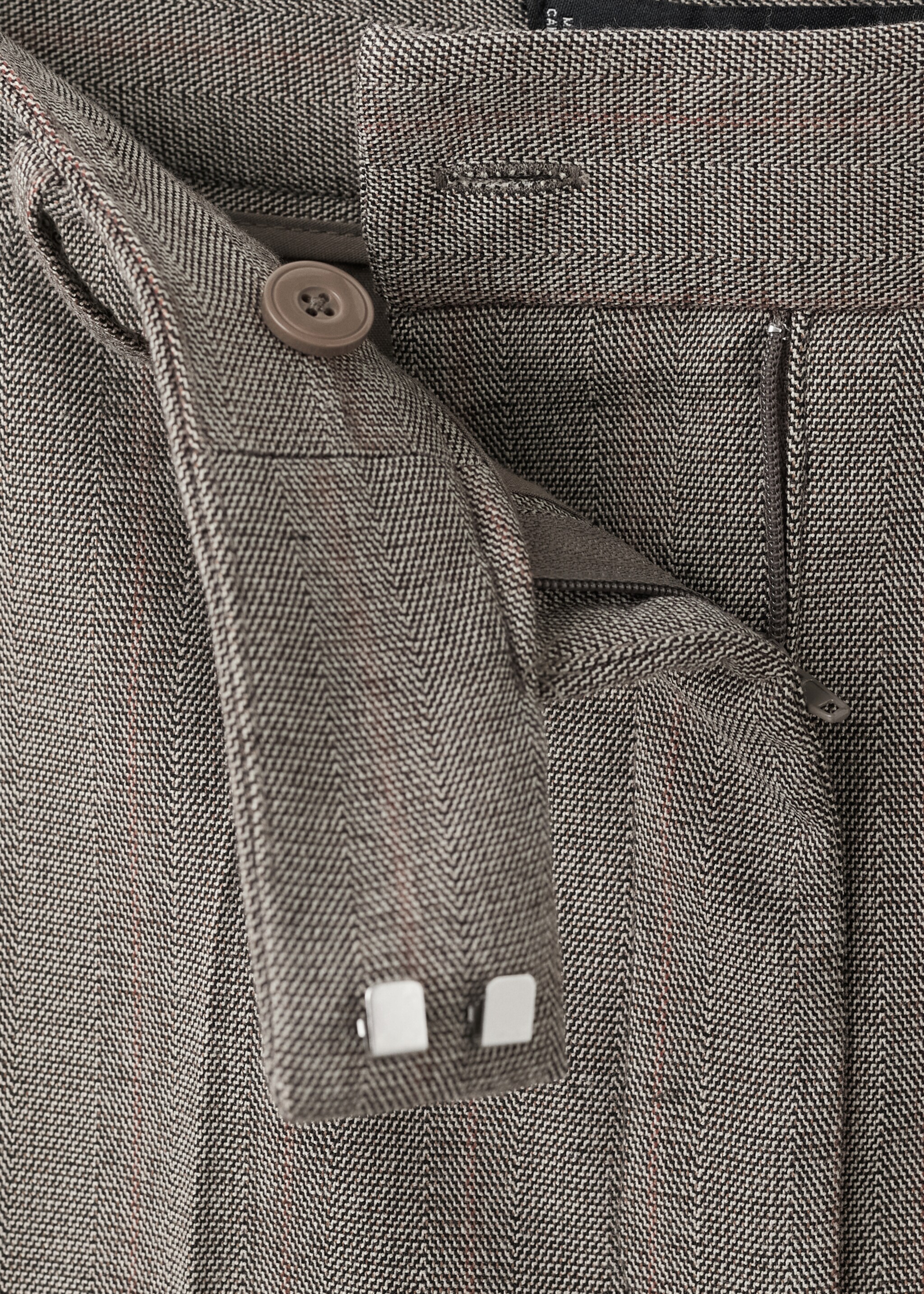 Slim cropped pinstripe trousers - Details of the article 8, Light Heather Grey. Ref: 27071264-00.