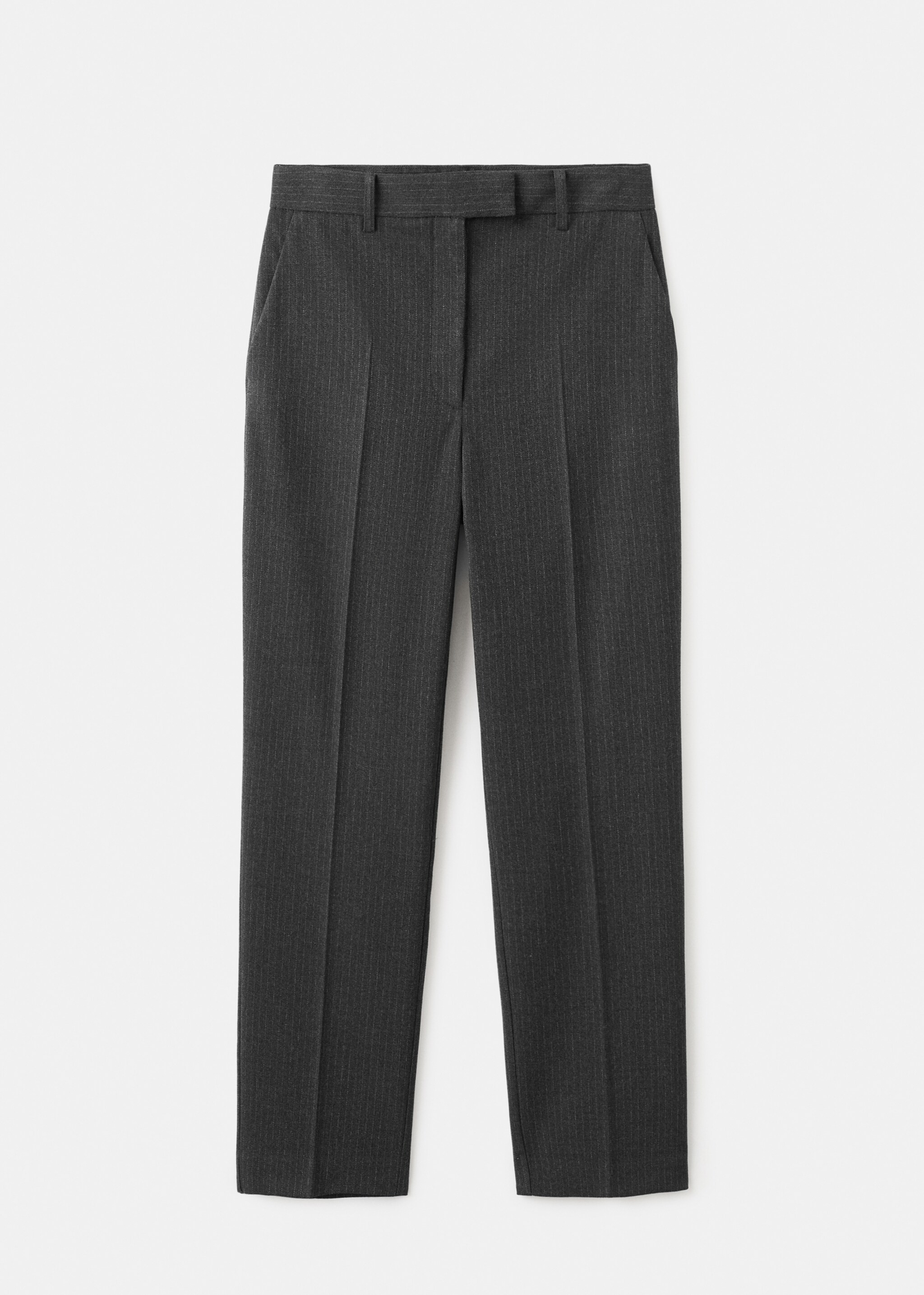 Slim cropped pinstripe trousers - Article without model, Grey. Ref: 27071264-00.