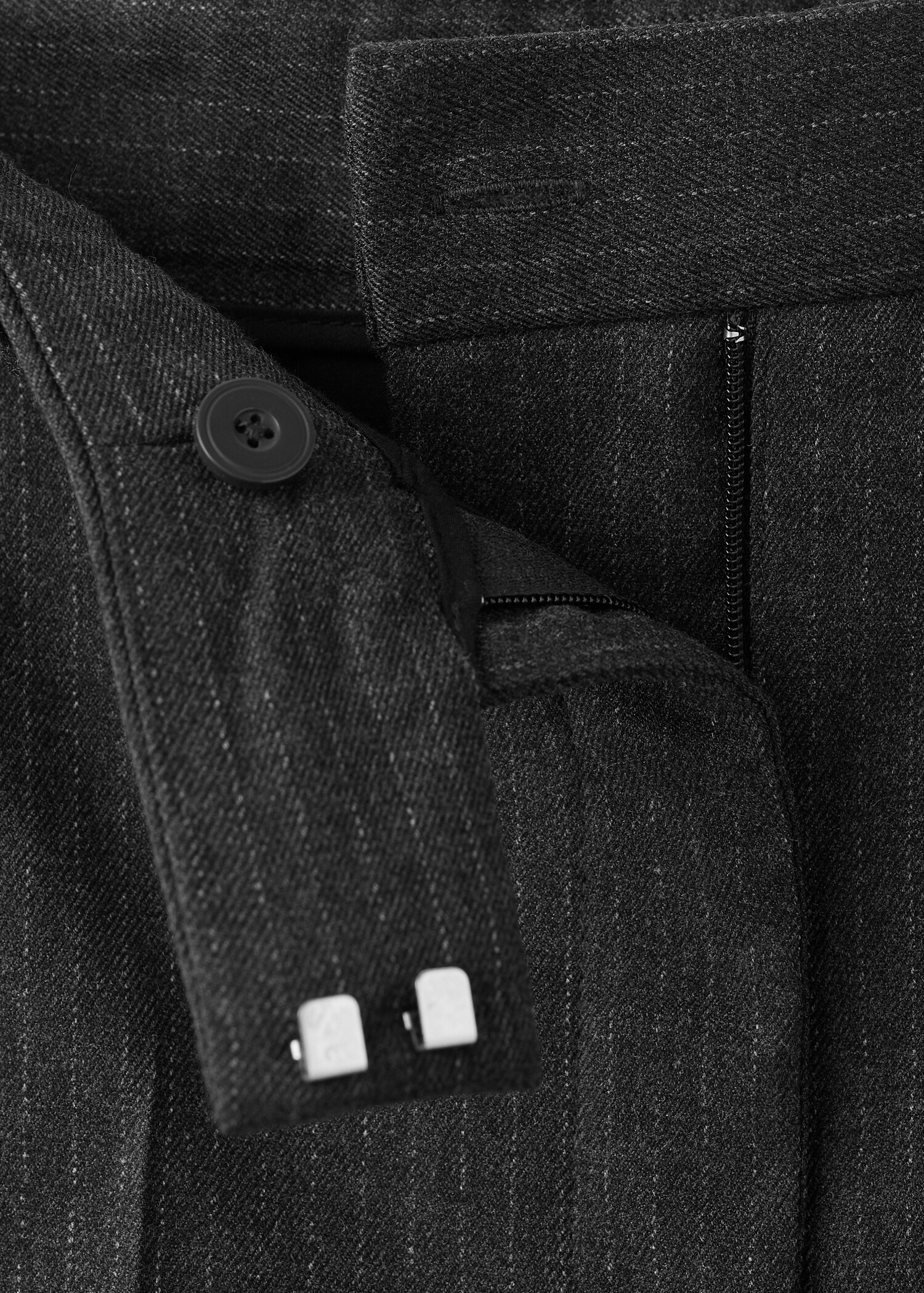 Slim cropped pinstripe trousers - Details of the article 0