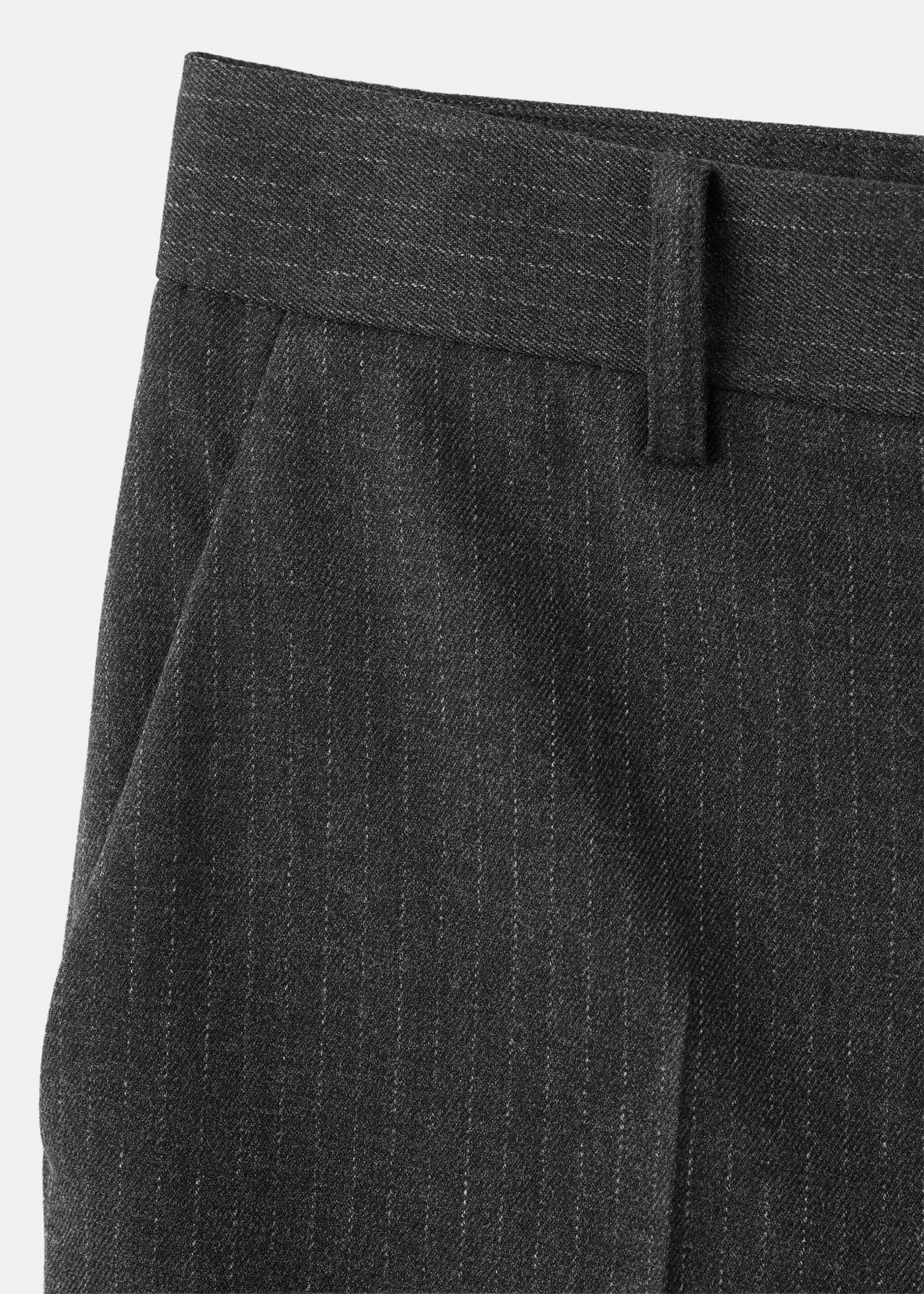 Slim cropped pinstripe trousers - Details of the article 8, Grey. Ref: 27071264-00.
