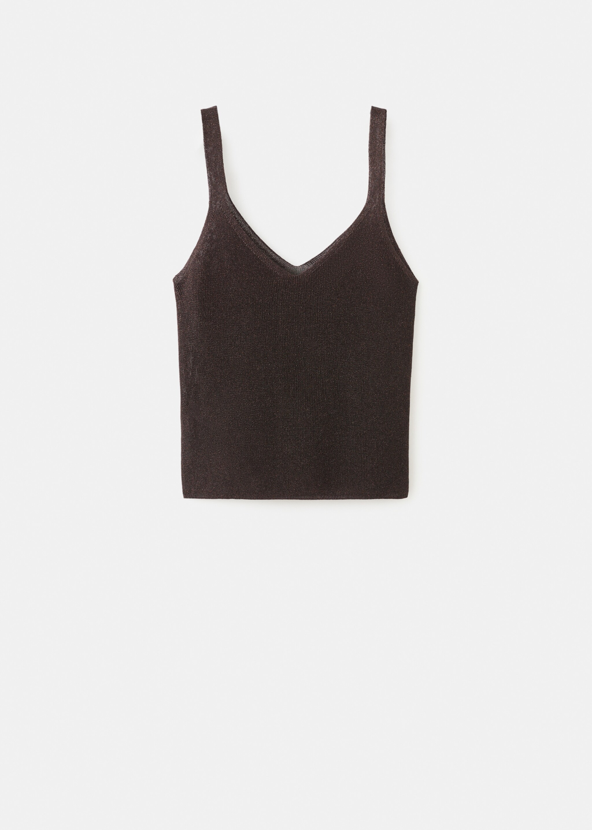 Top punt lúrex escot en punta - Article sense model, Xocolata. Ref: 27071265-00.