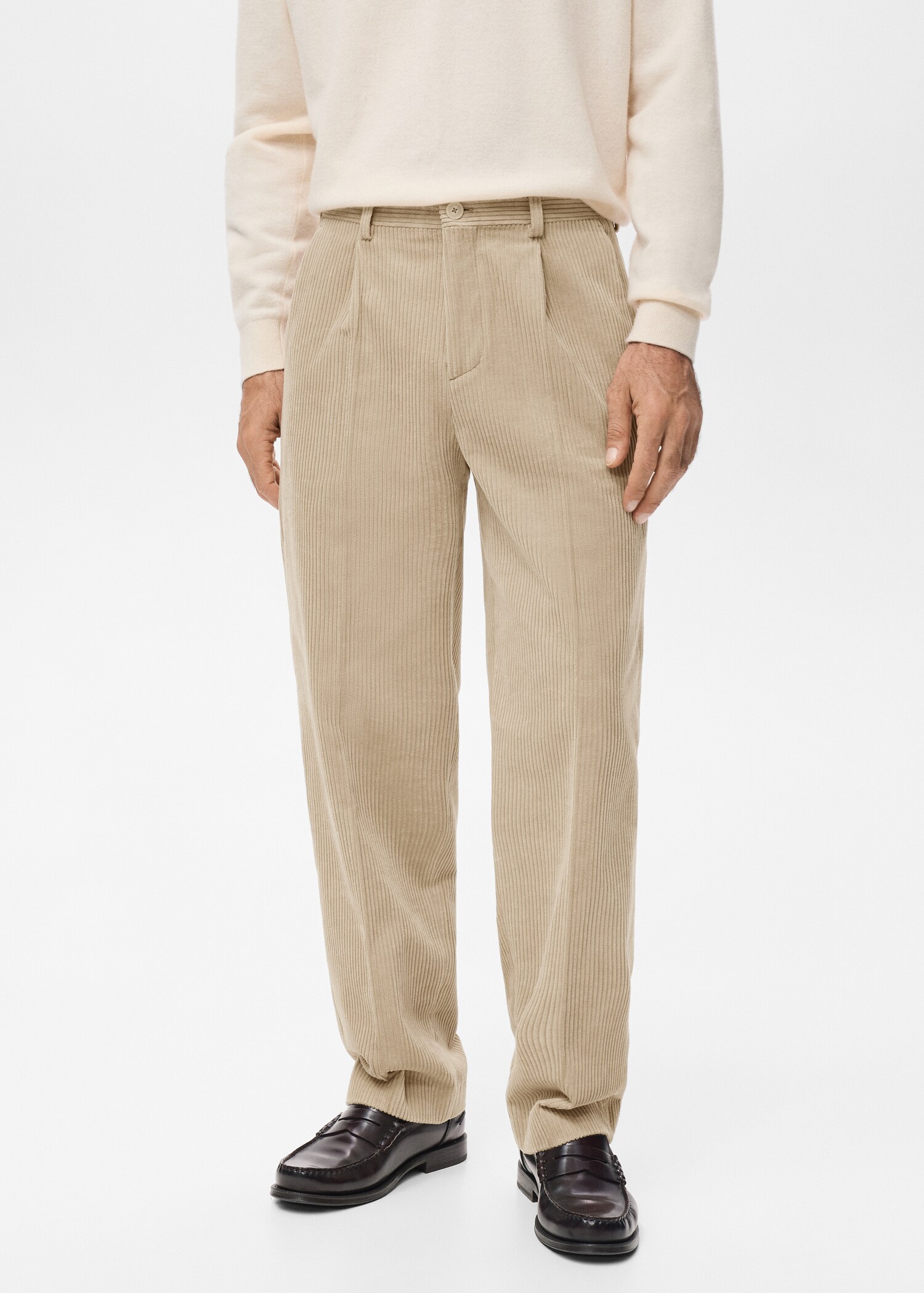 Corduroy regular-fit trousers - Medium plane