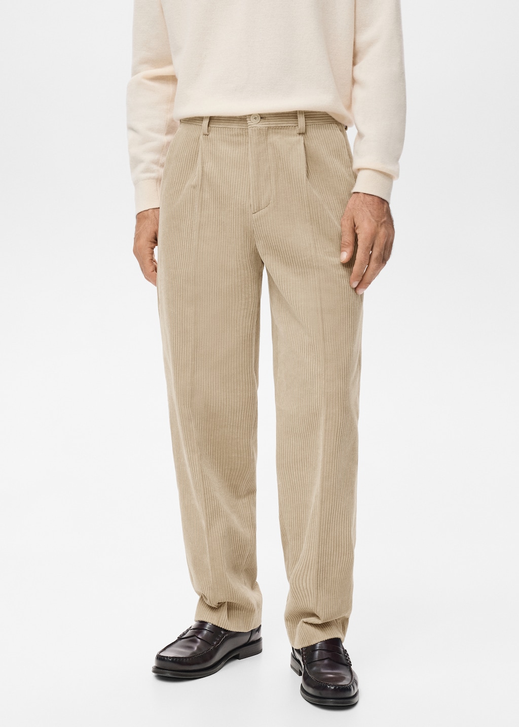 Corduroy regular-fit pants