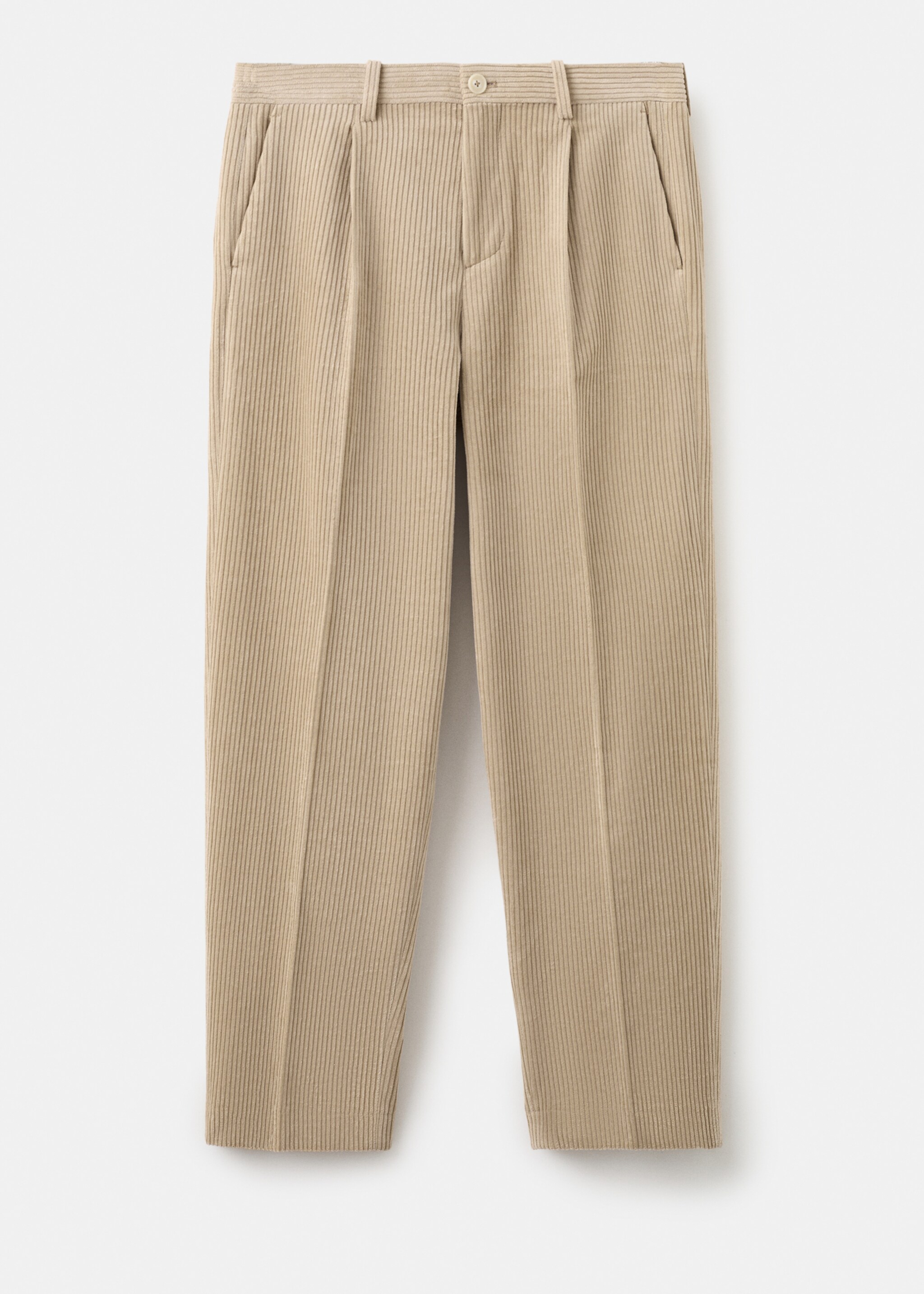 Corduroy regular-fit trousers - Article without model, Beige. Ref: 27071269-00.