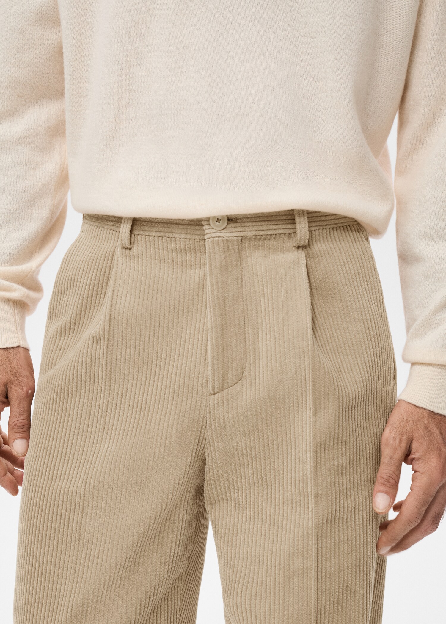 Corduroy regular-fit trousers - Details of the article 1