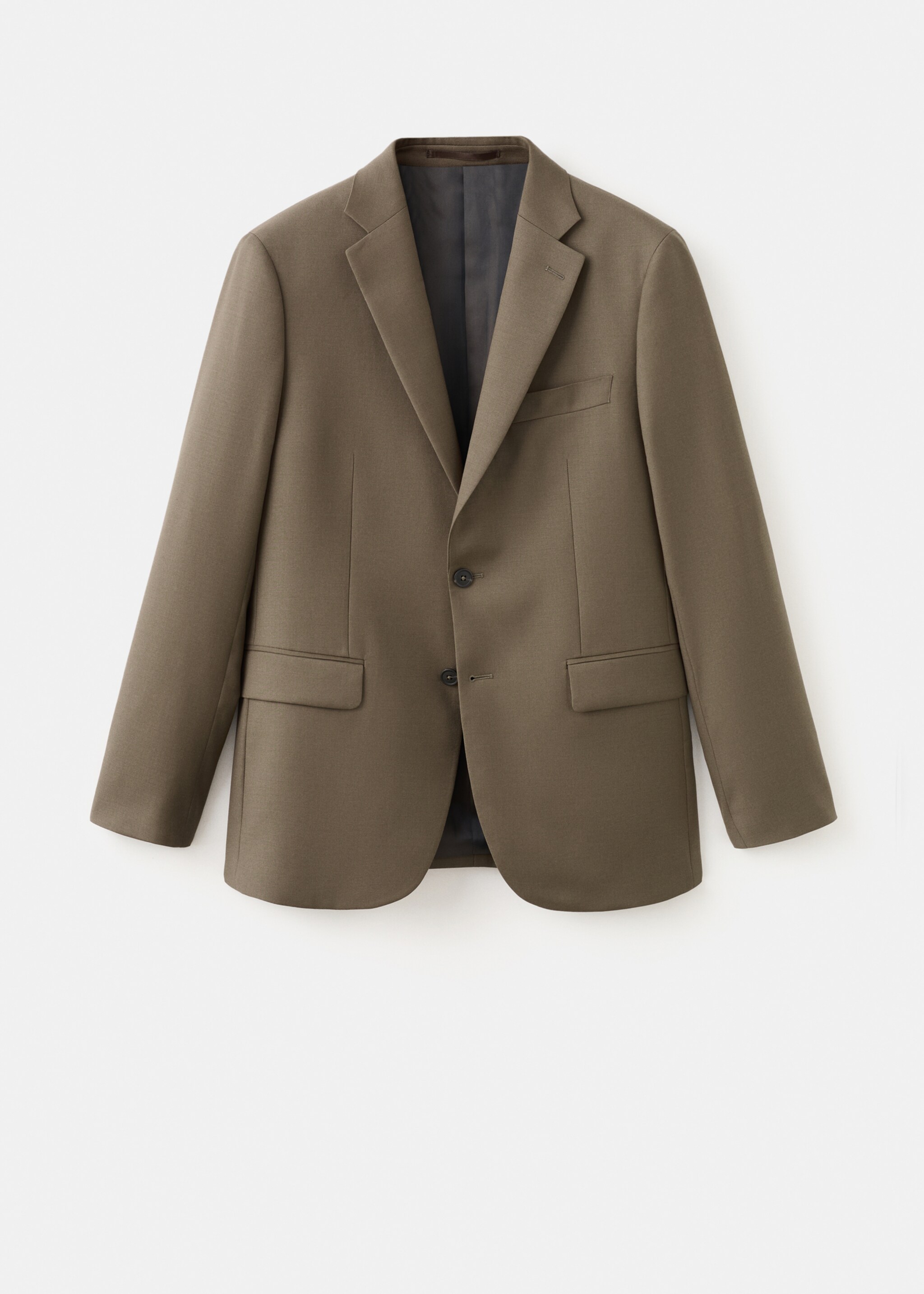 Blazer de fato Turín de 100% lã virgem - Artigo sem modelo, Castanho. Ref: 27071271-00.