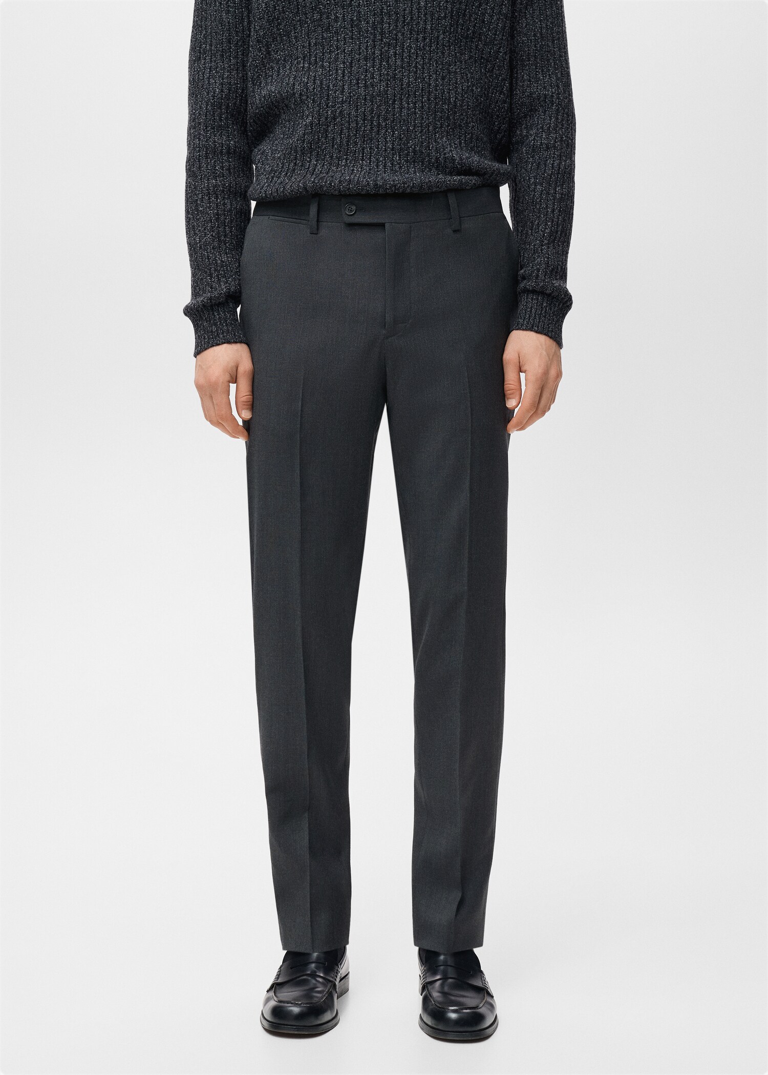 Turin 100% virgin wool suit trousers - Medium plane