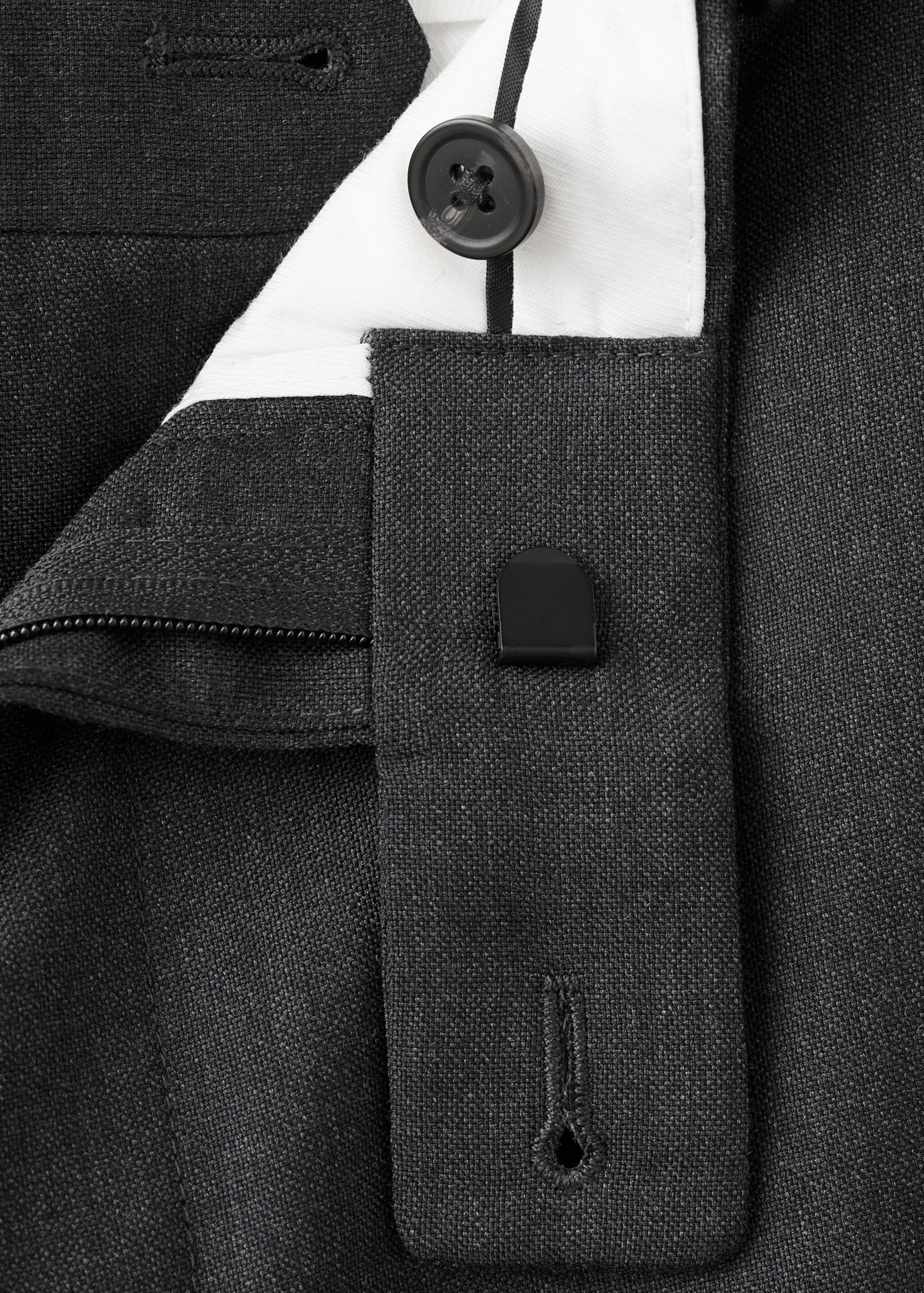 Turin 100% virgin wool suit trousers - Details of the article 8, Grey. Ref: 27071272-00.
