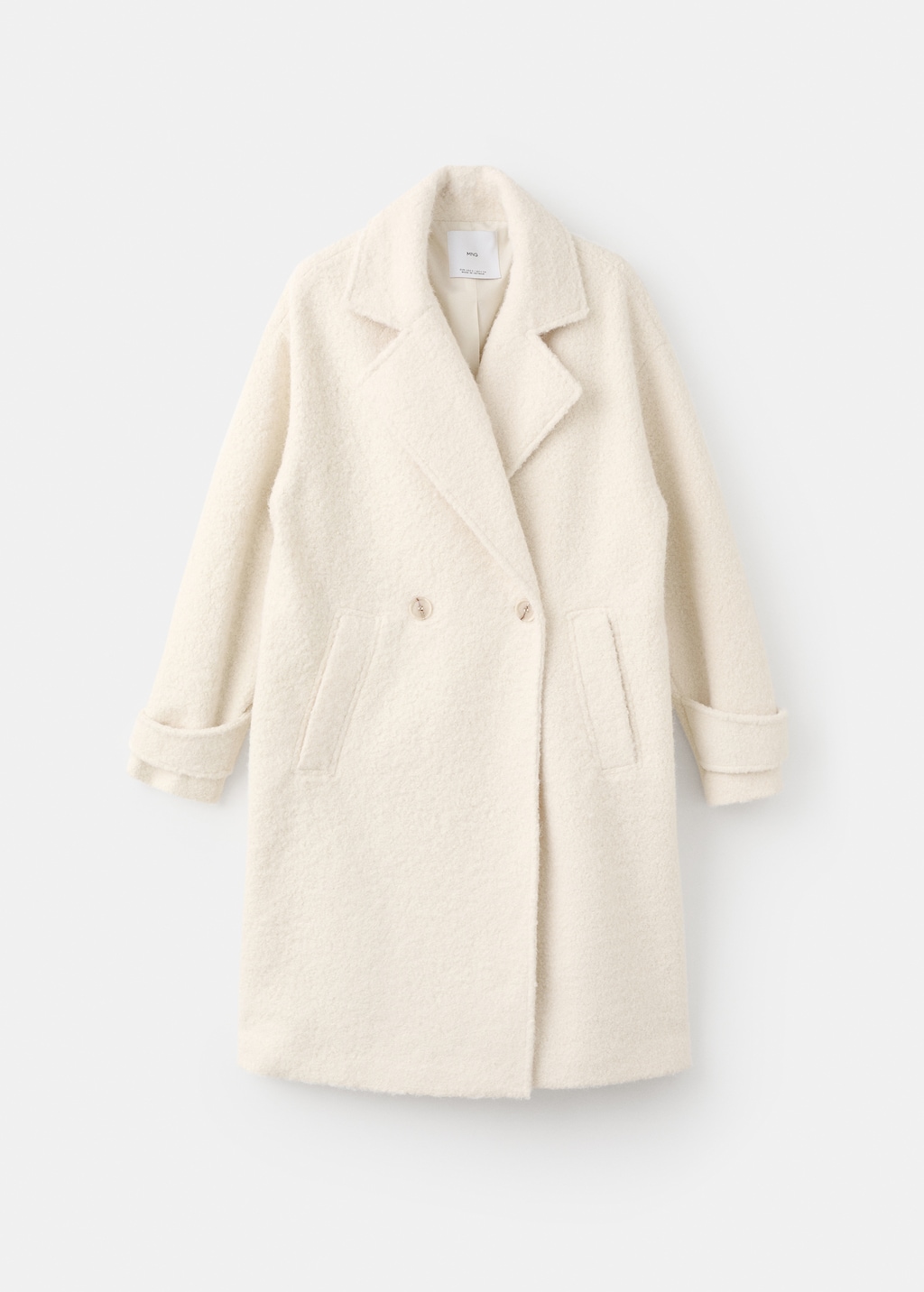 Mango Lapels bouclé coat