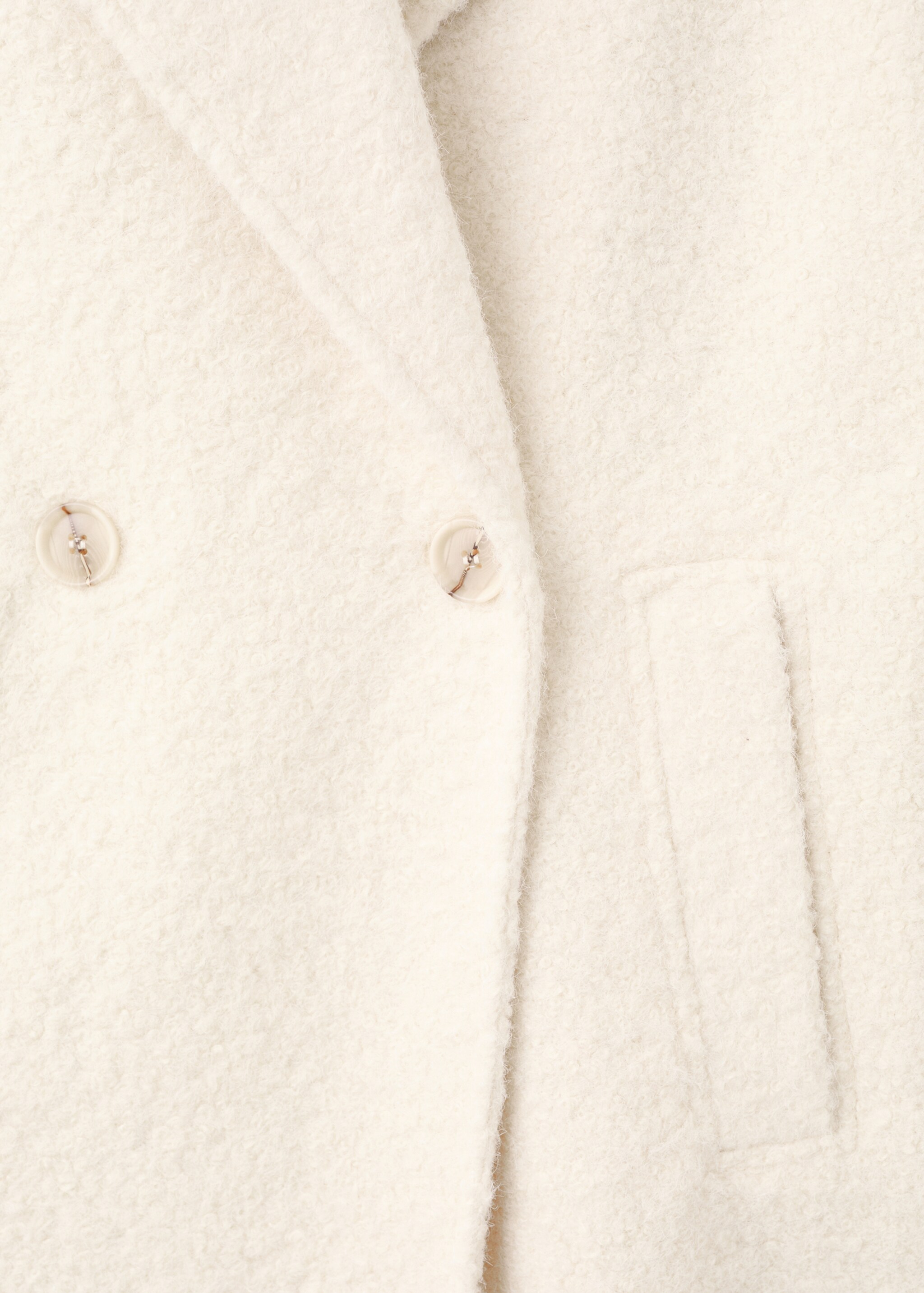 Lapels bouclé coat - Details of the article 0, Ecru. Ref: 27071273-00.