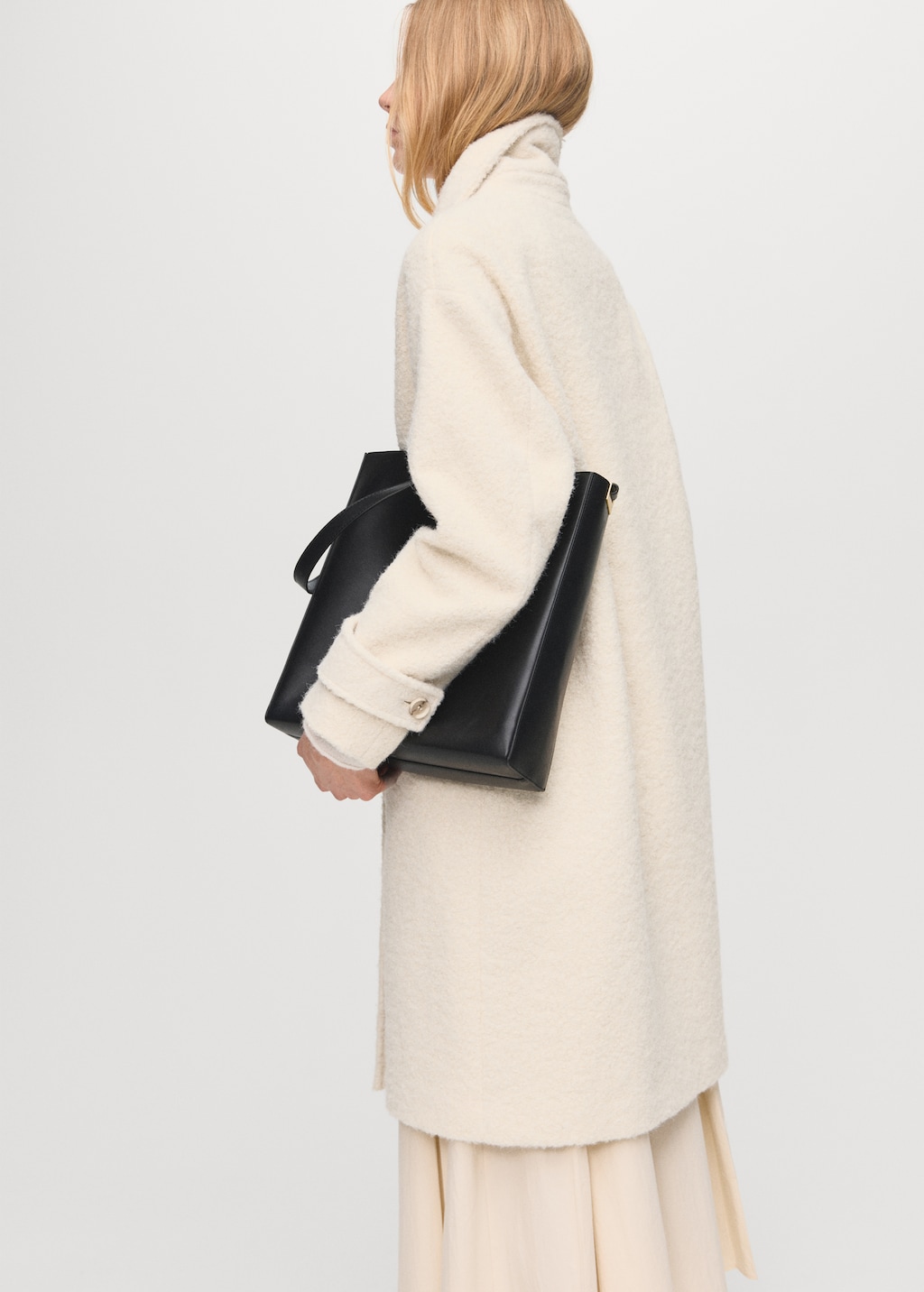 Mango Lapels bouclé coat