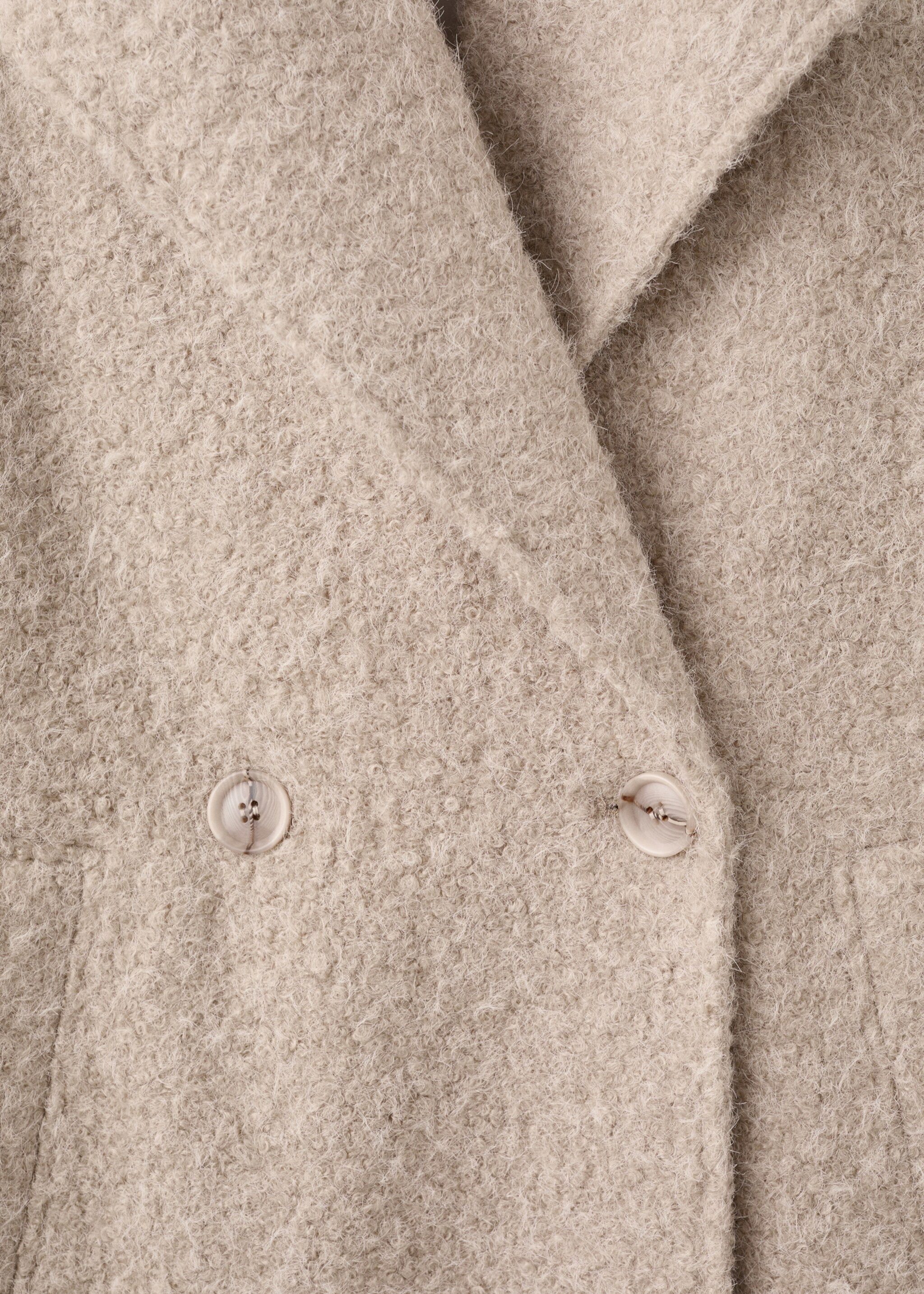 Lapels bouclé coat - Details of the article 0, Beige. Ref: 27071273-00.