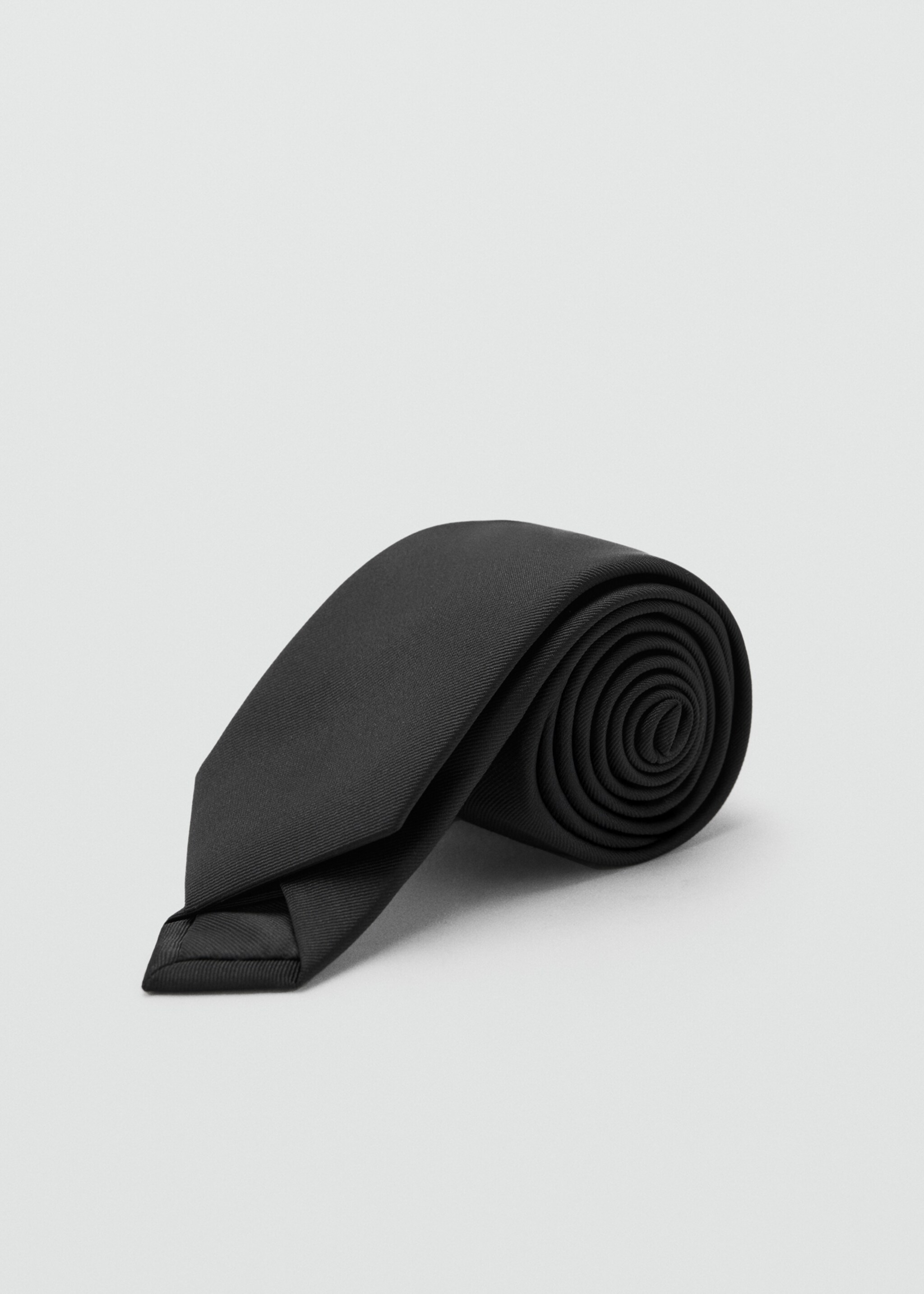 Cravate unie microstructure - Plan moyen, Noir. Ref: 27071276-00.