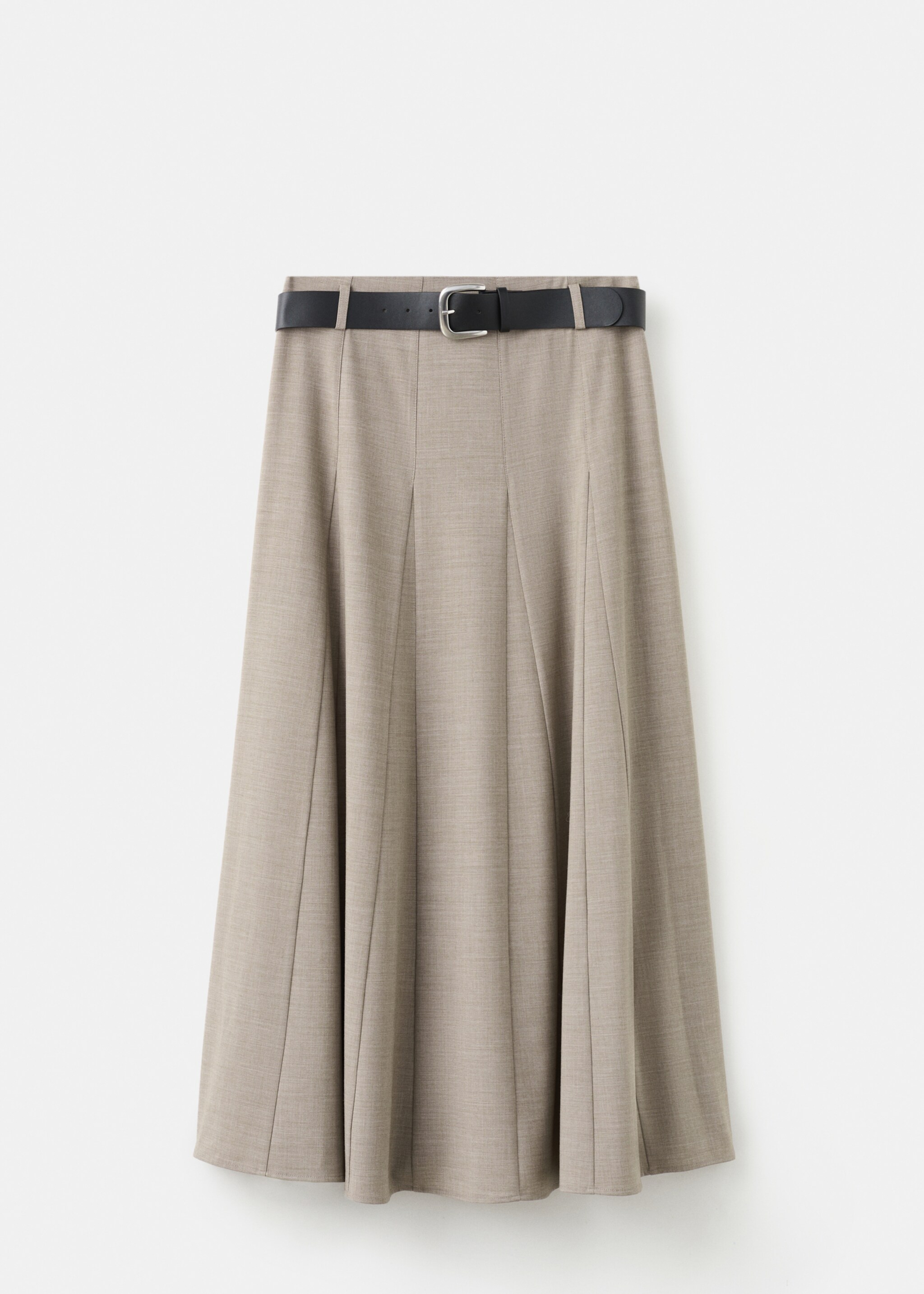 A-line skirt with godets and belt - Article without model, Grey. Ref: 27071279-00.