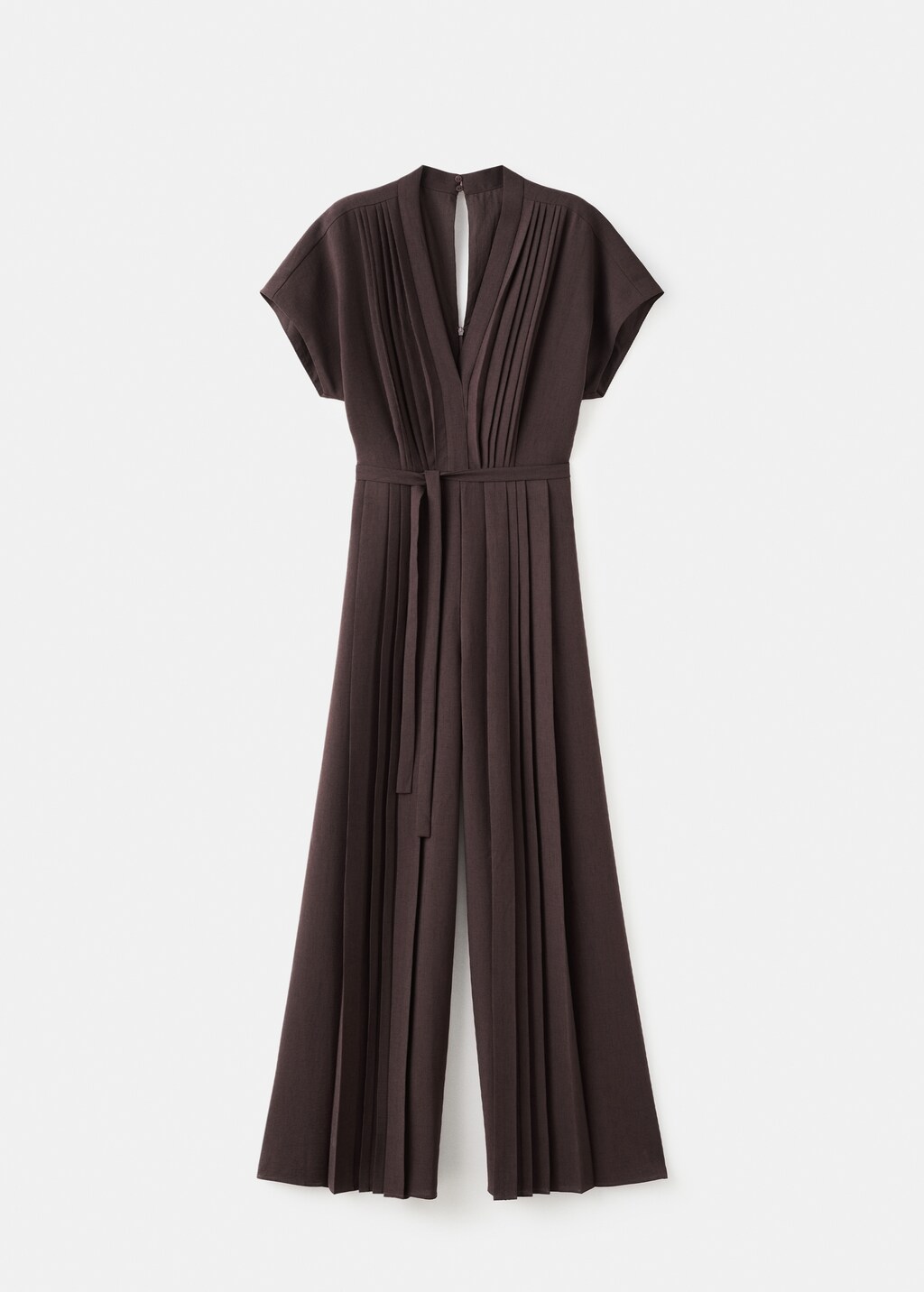 Pleated jumpsuit with belt - image 5