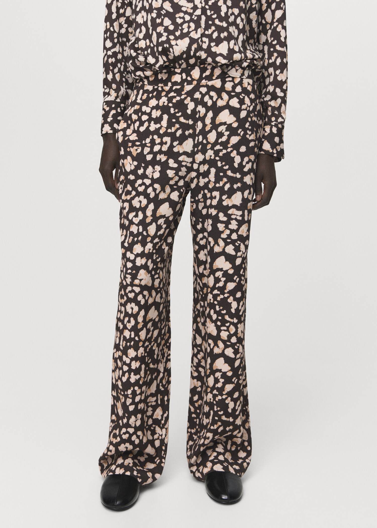 Elastic waist printed trousers - Medium plane