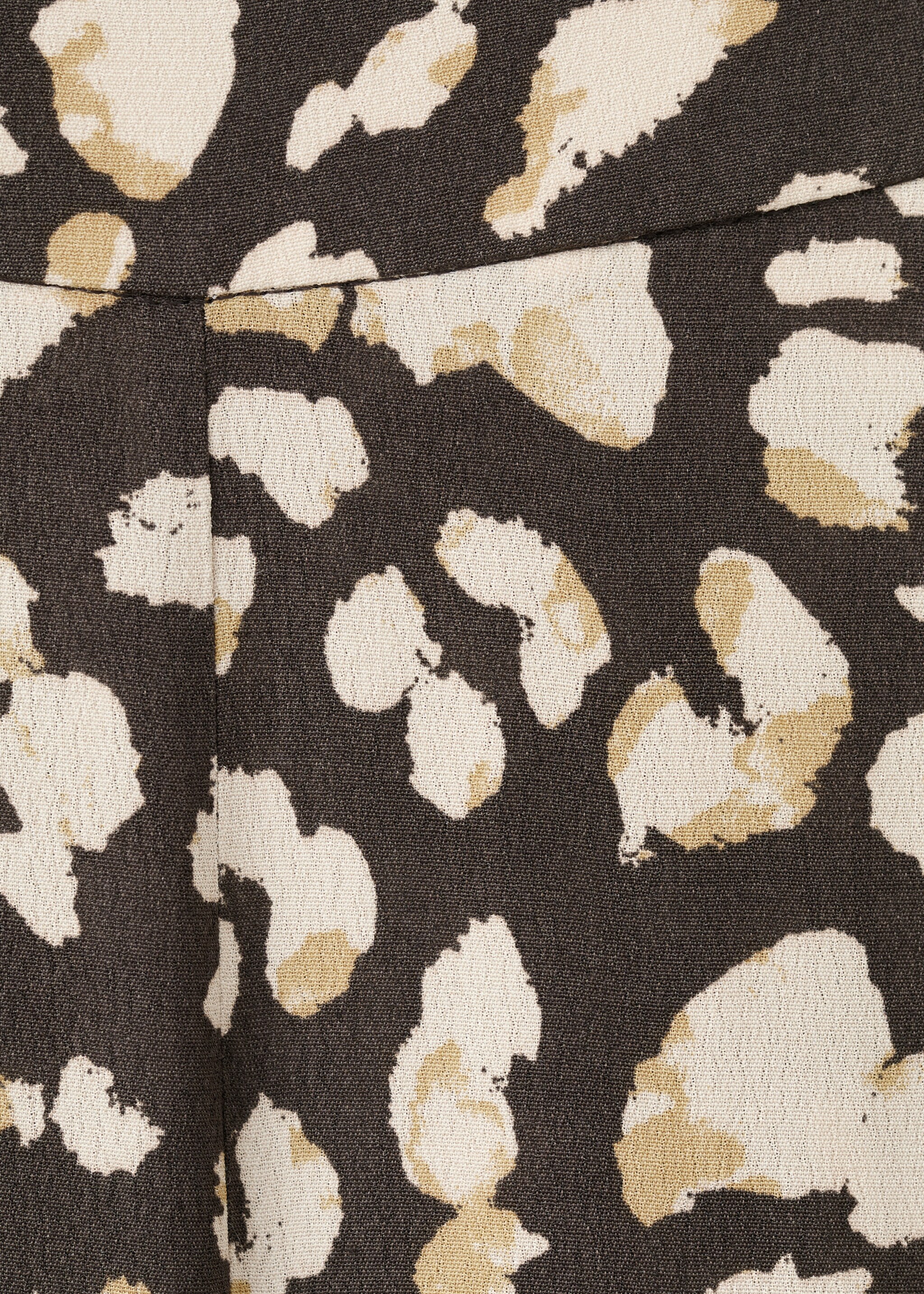 Elastic waist printed trousers - Details of the article 0, Brown. Ref: 27071282-00.
