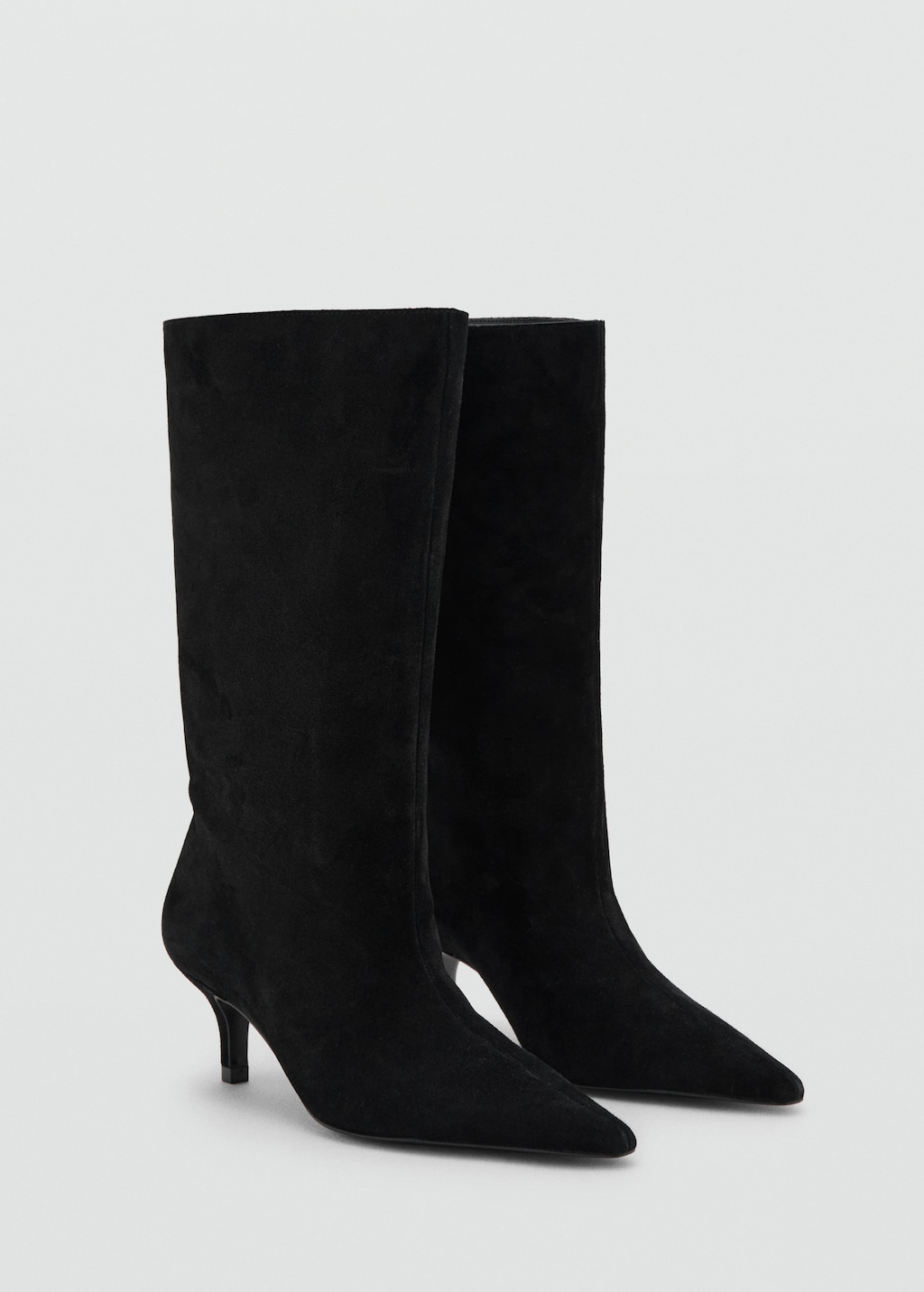 Suede ankle boots with pointed toe and heel - image 3