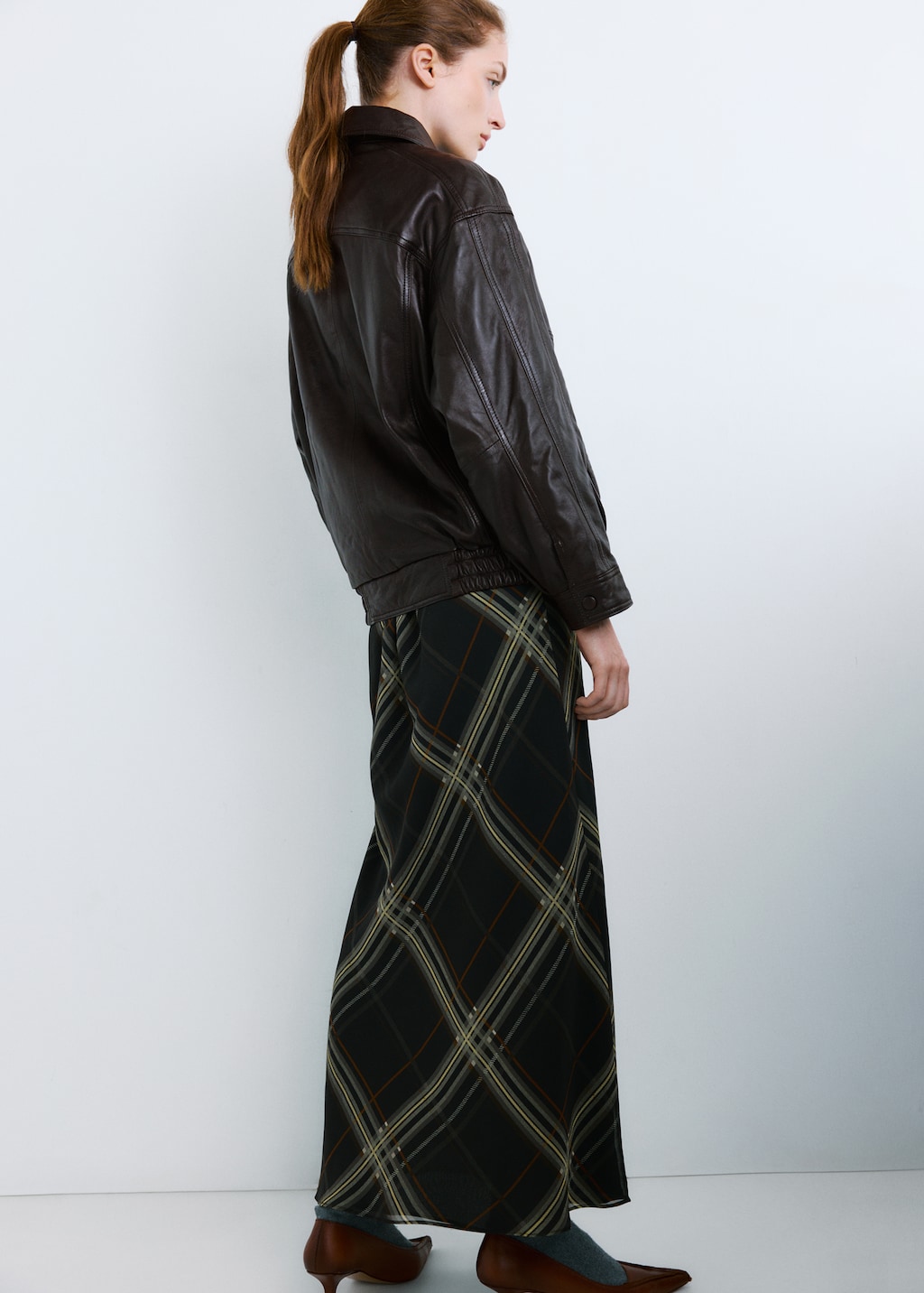 Mango Oversized leather jacket