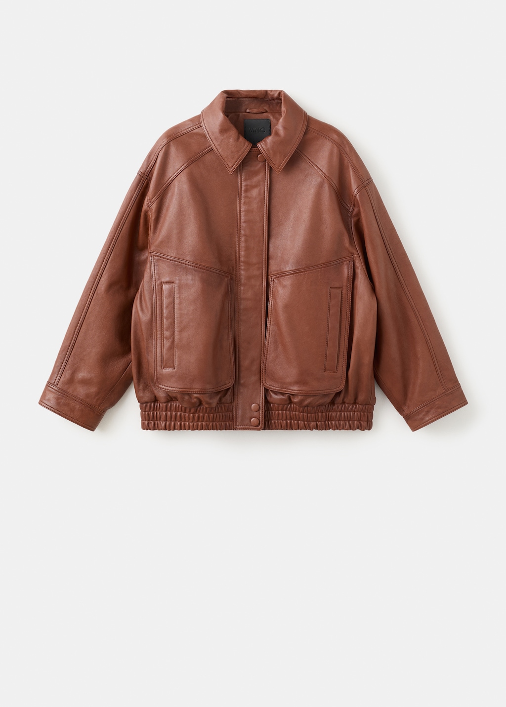 Oversized leather jacket - Women | MANGO USA