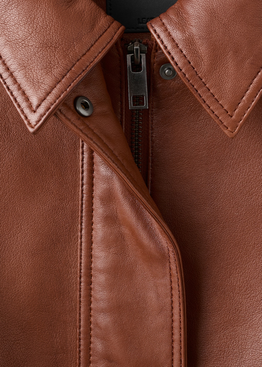 Mango Oversized leather jacket