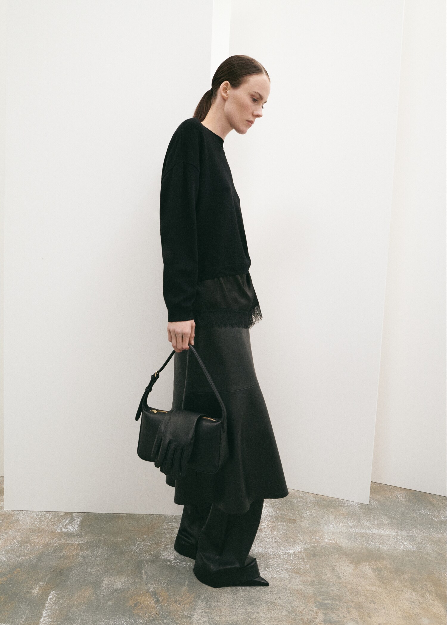 Sac porté épaule simili-cuir - Plan moyen