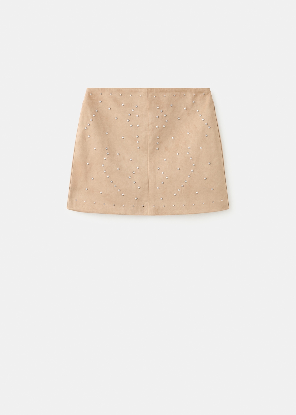 Studded suede short skirt