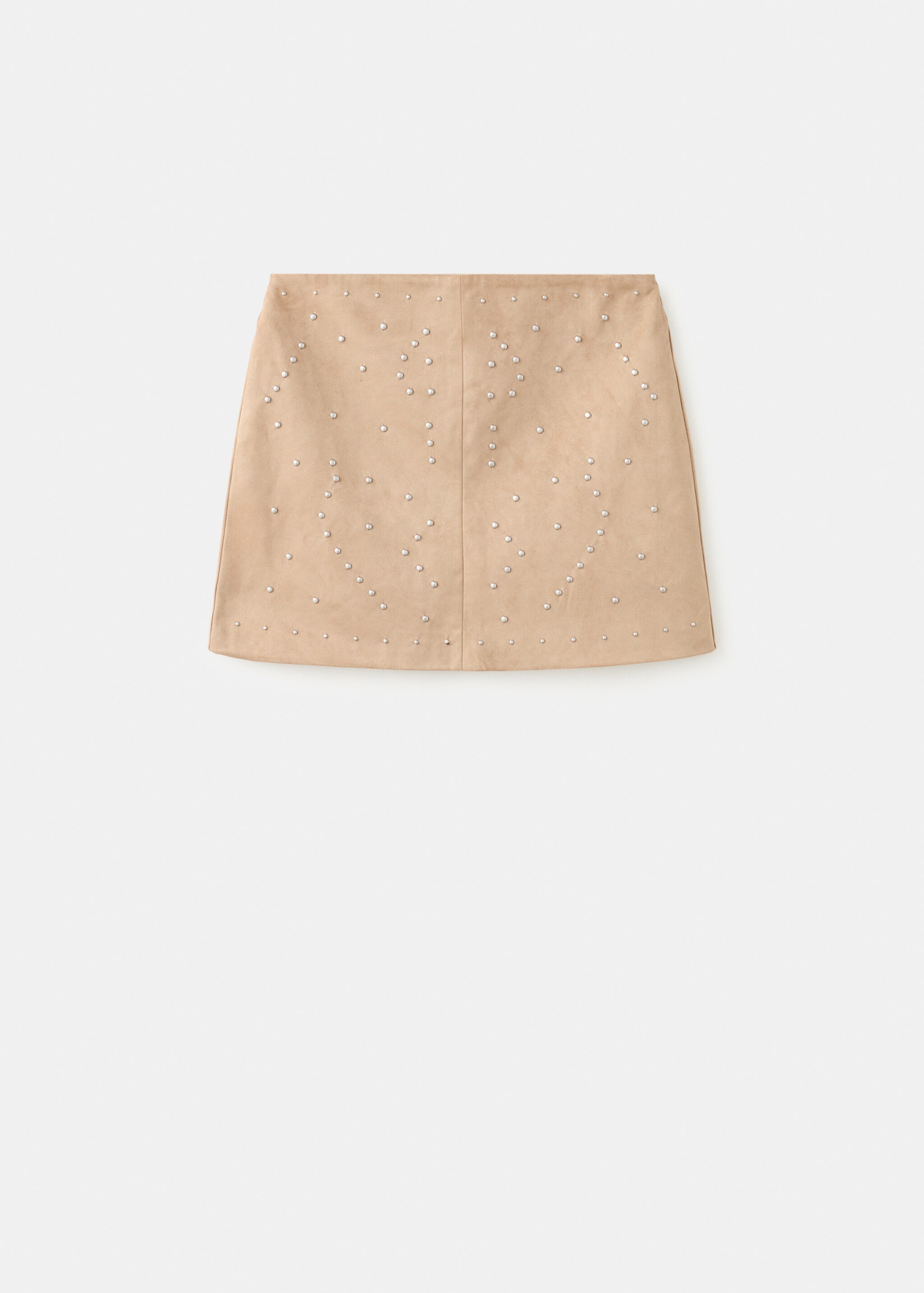 Studded suede short skirt - Article without model, Sand. Ref: 27071293-00.