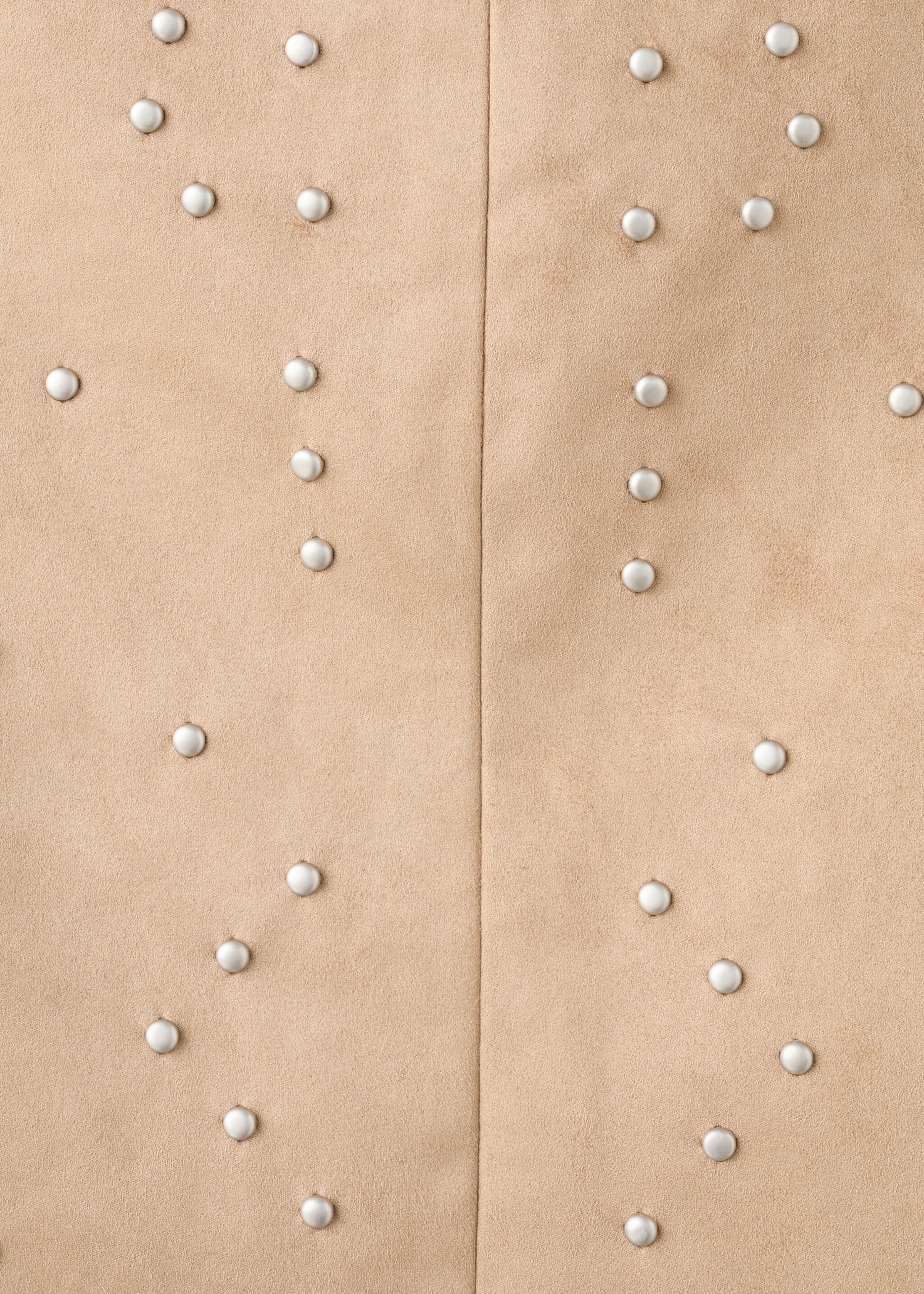 Studded suede short skirt - Details of the article 8, Sand. Ref: 27071293-00.