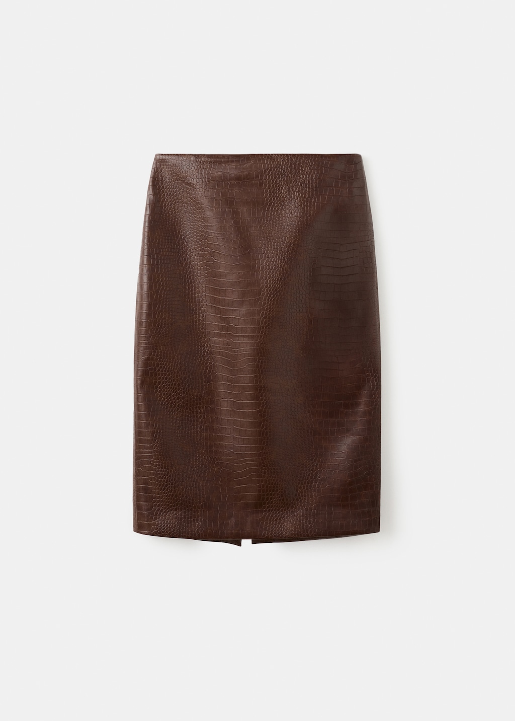 Croc-effect midi-skirt - image 2