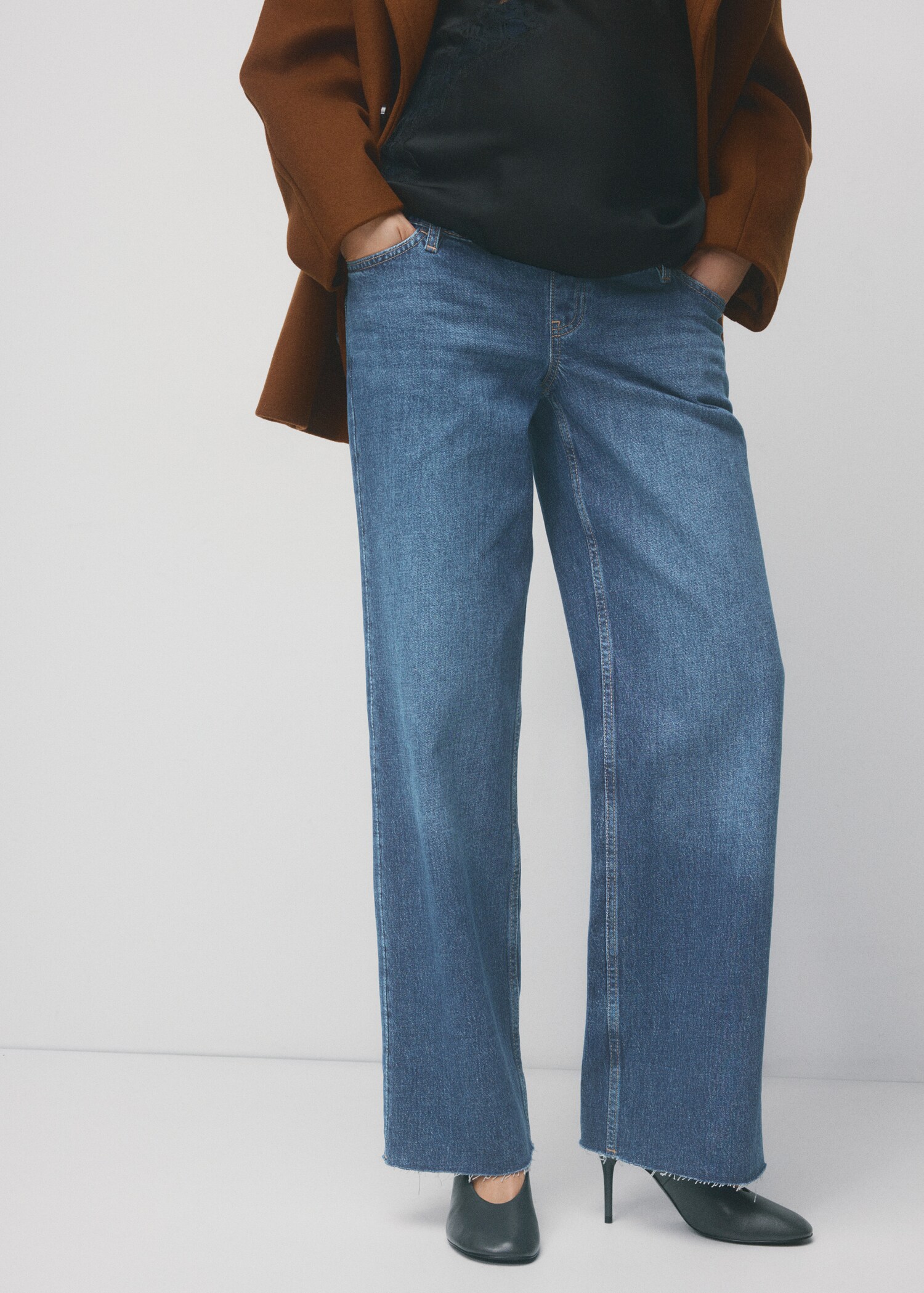 Wide-leg maternity jeans - Medium plane